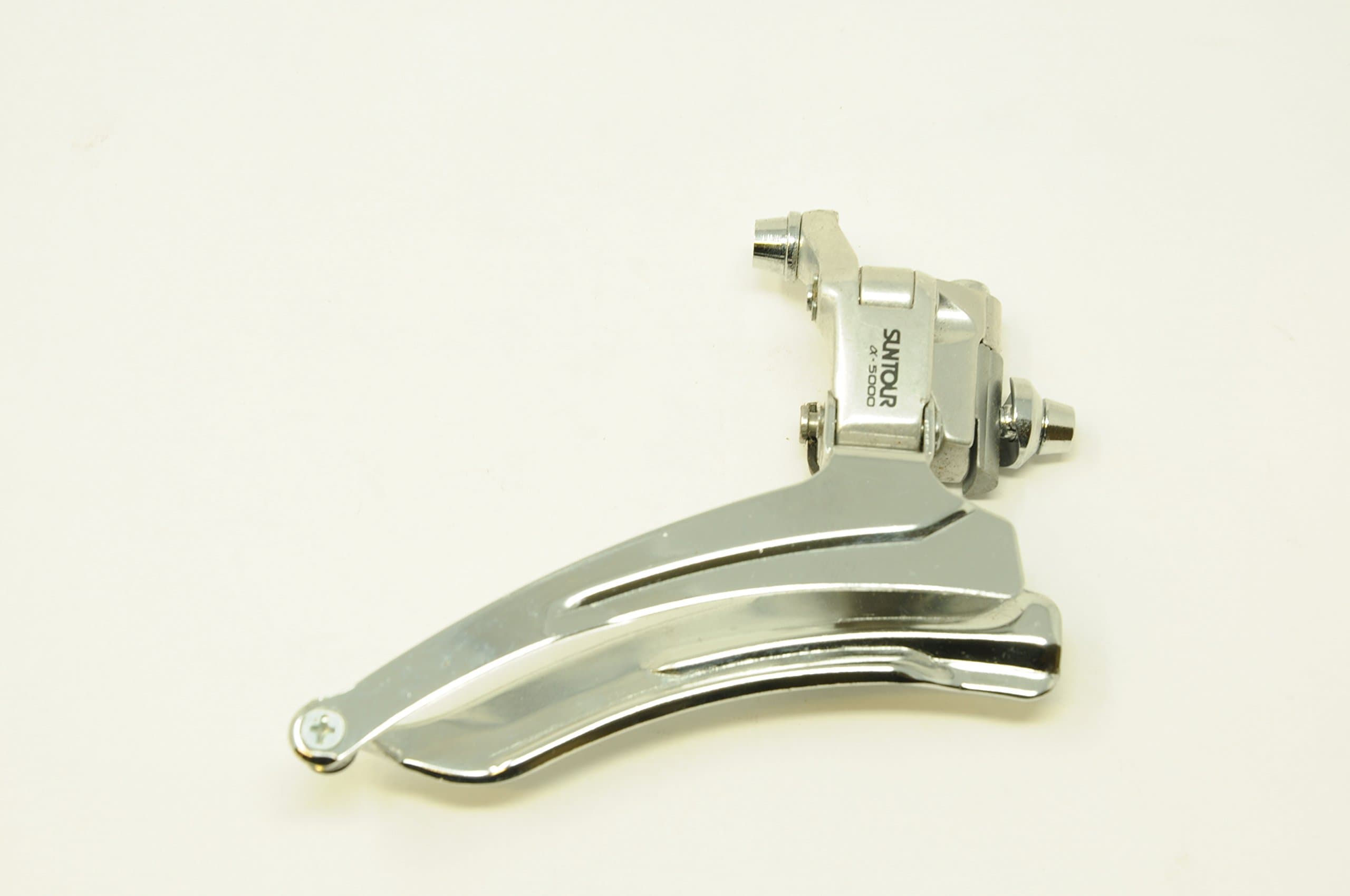 VINTAGE 1987 MADE IN JAPAN SUNTOUR MAEDA ALPHA 5000 BRAZE TYPE FRONT GEAR MECH DERAILLEUR FOR 70’s,80’s 90’s RACING BIKE