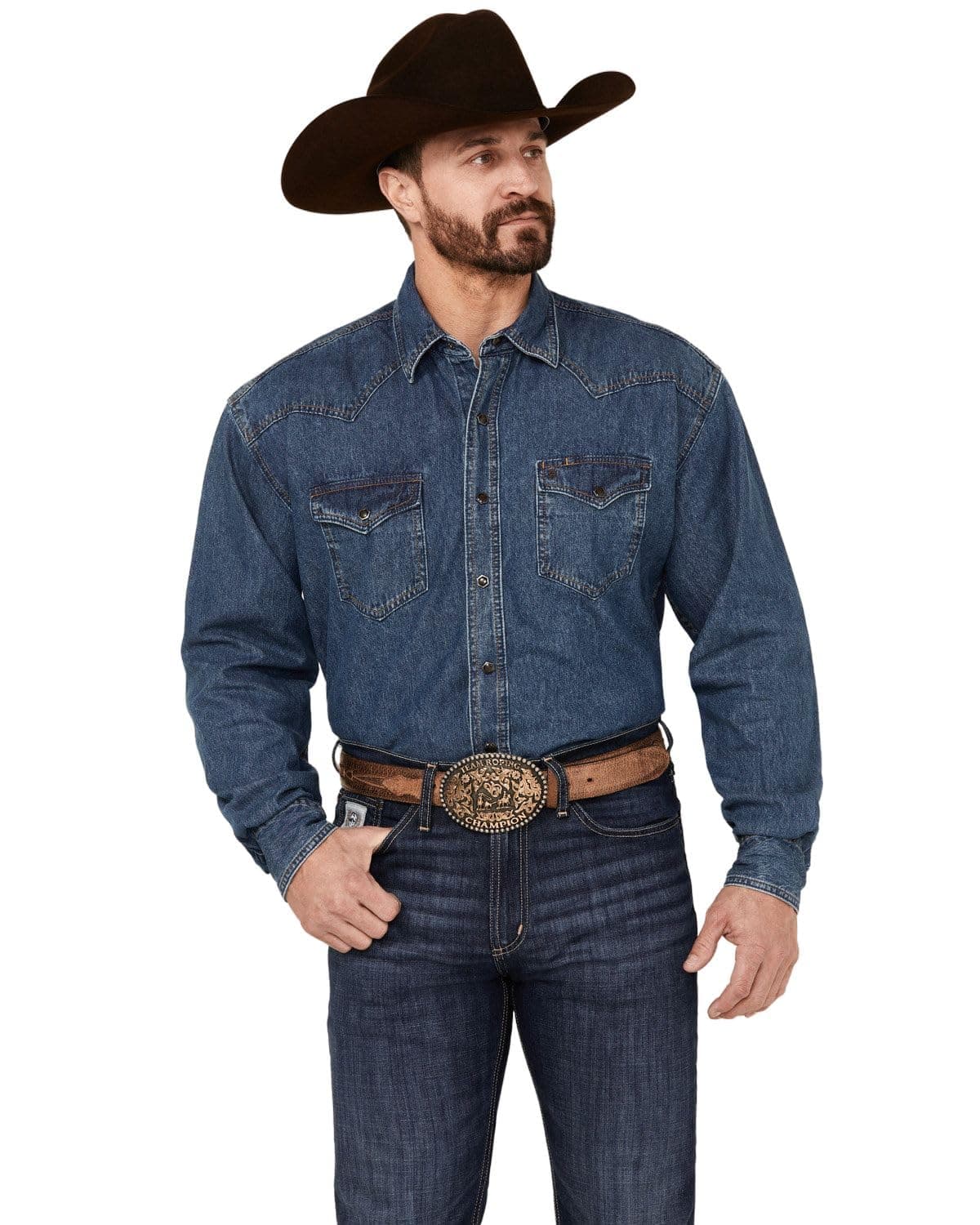 StetsonClassic Denim Shirt Blue / L
