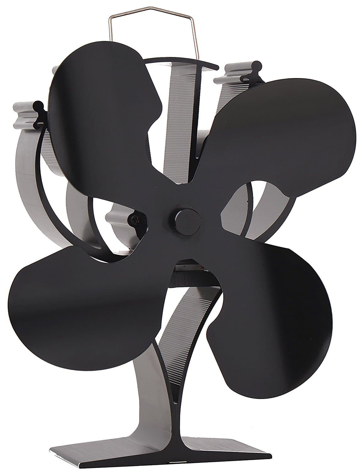 VODA Wood Stove Fan New Designed 4 Blades Heat Powered Fans for Wood Burning Stoves/Log Burner/Fireplace(Black)