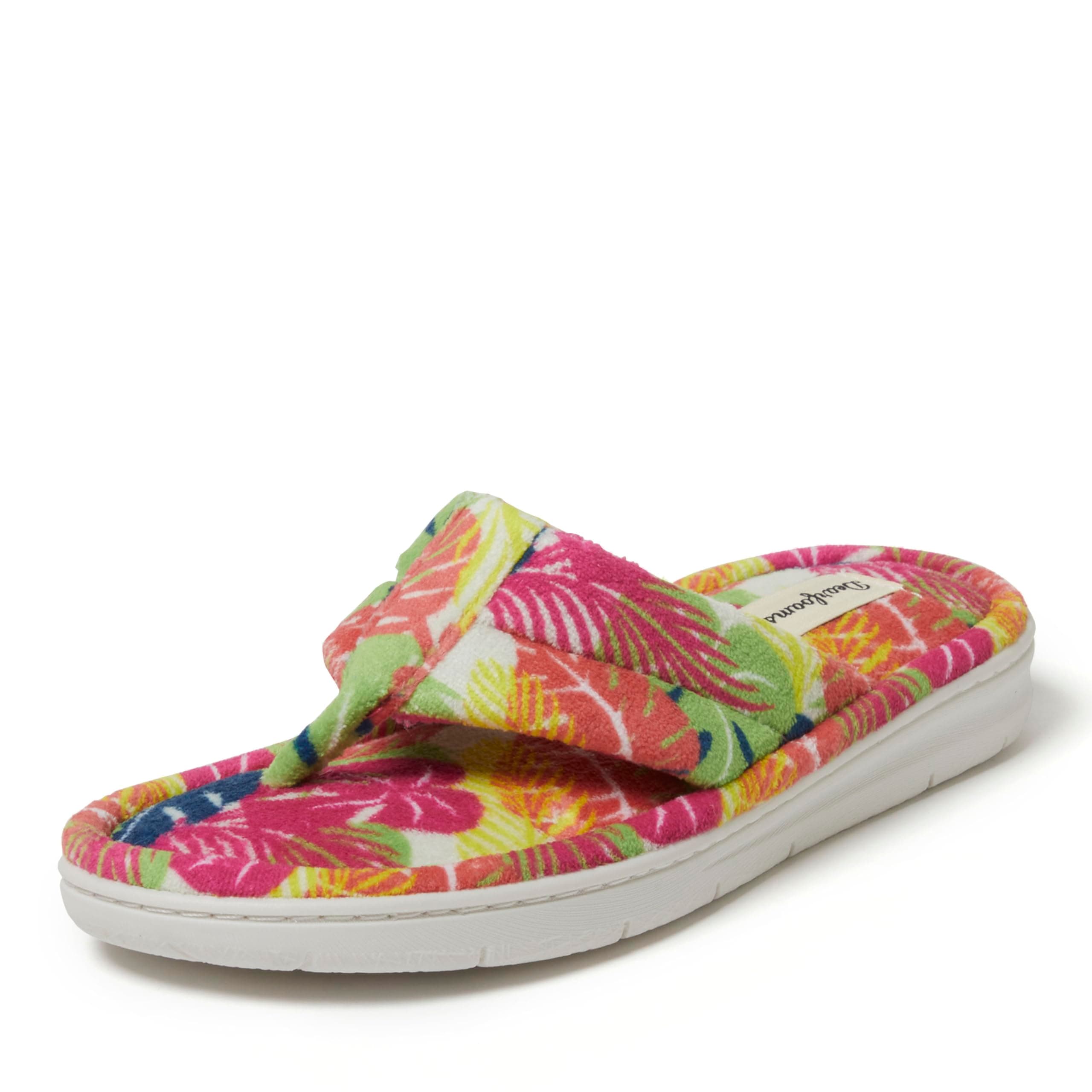 Women's Melanie Colorblocked Microfiber Terry Thong Slipper