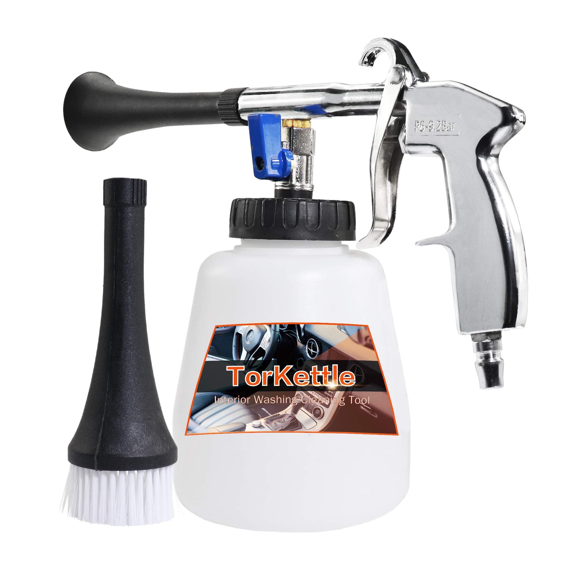 Kuejotty Car Cleaning Gun High Pressure Interior Surface Washing Cleaner Tool,with Bottle, Brush,Air Sprayer Nozzle(Equipment US Edition)