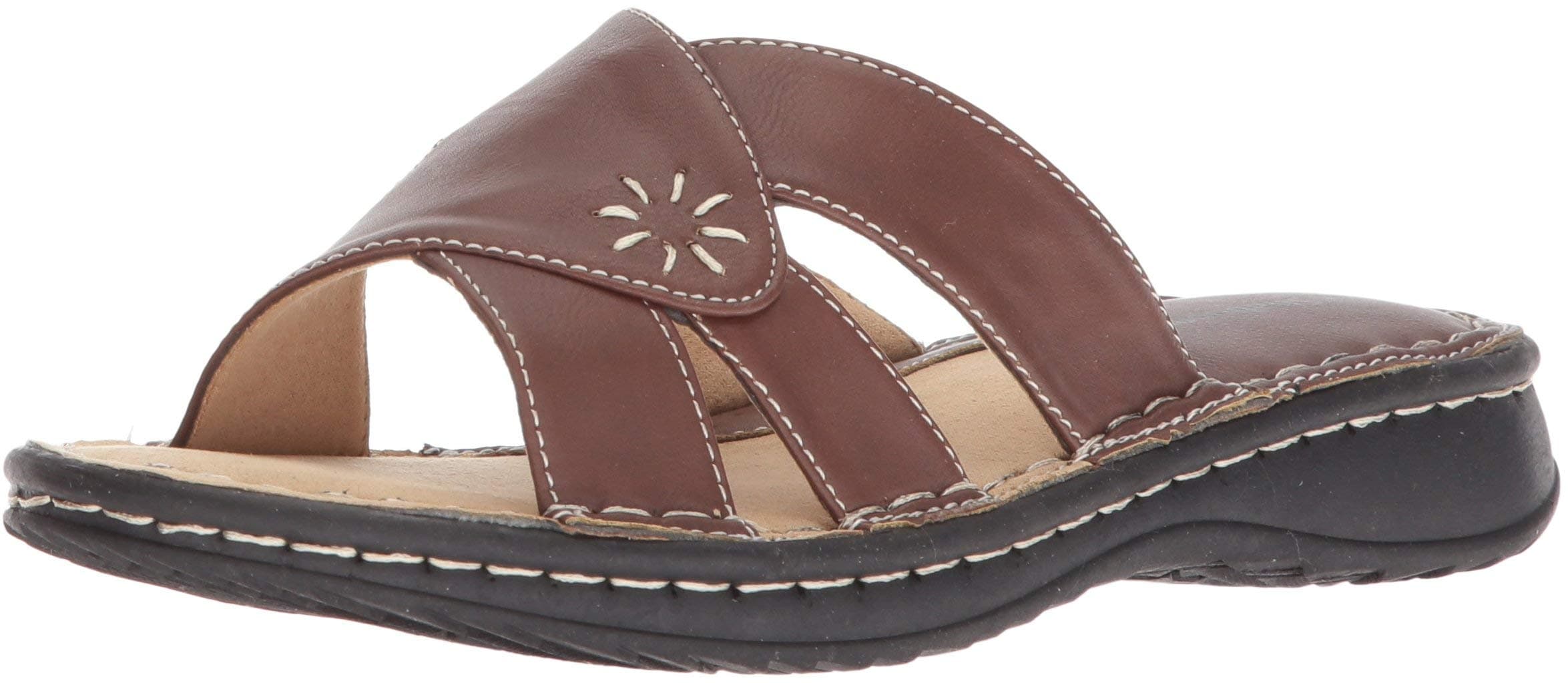 Ad Tec Women's Slide Designer Footwear for Any Occasion, Slip on Flat Sandal Rubber Outsole