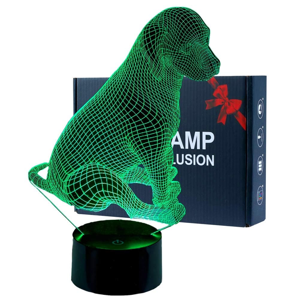 3D Animal Illusion Kids Night Lamp for Bedroom Girls Boys Dog,Acrylic