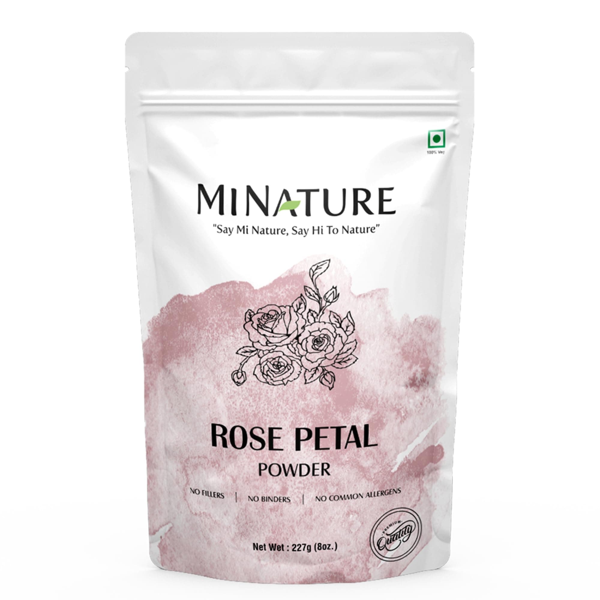 mi nature Rose petal powder, 100% Natural and Pure, Skin care, Chemical free, No added colours, no preservatives, 227 g (8 oz) (0.5 lb)