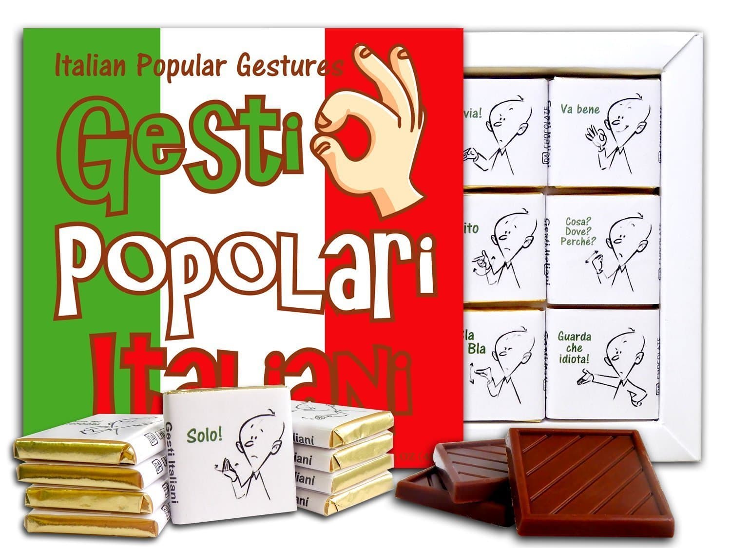 POPULAR ITALIAN GESTURES Chocolate Gift Set 5x5in 1 box [Flag Prime]