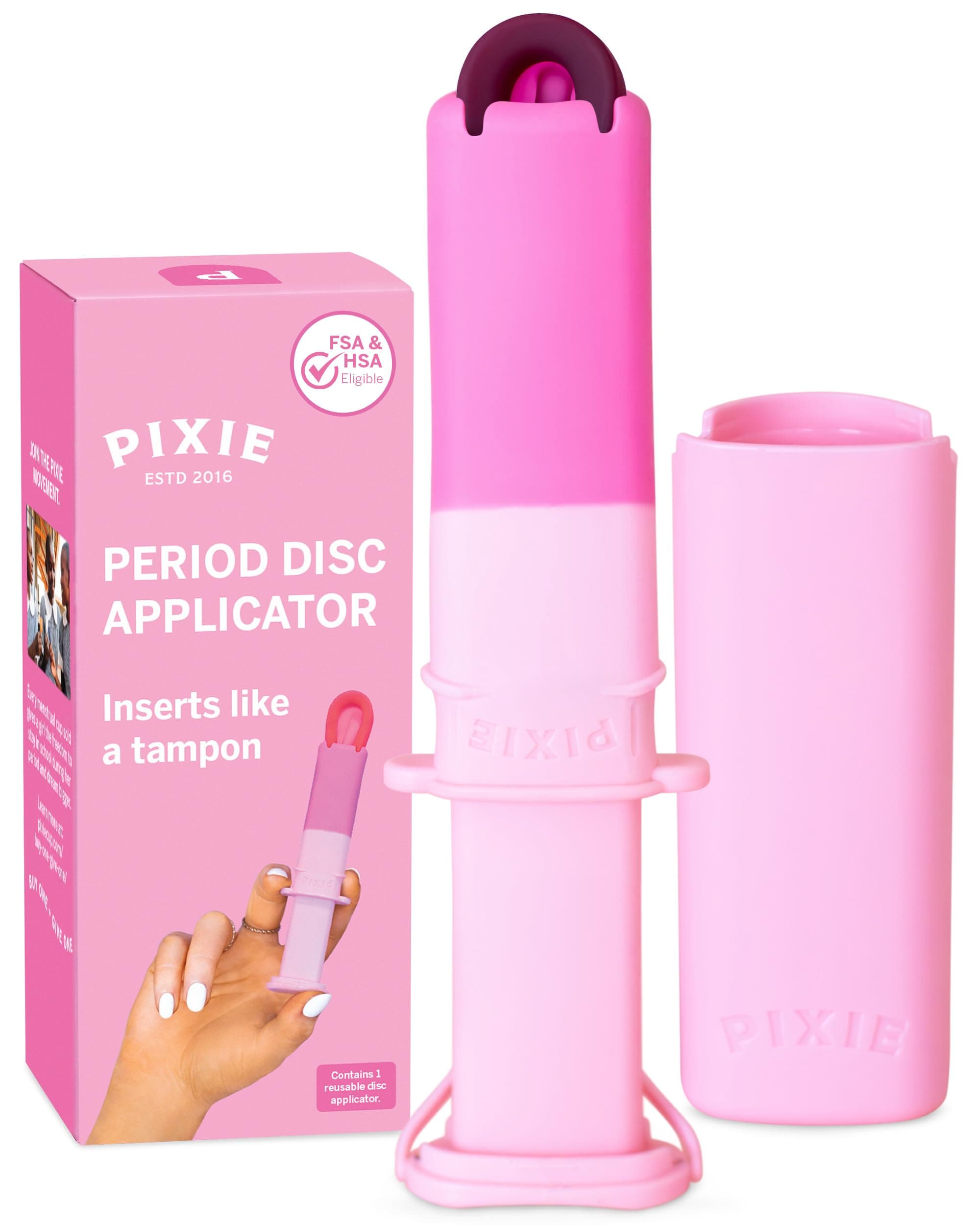 Pixie Menstrual Disc Applicator for Feminine Care - Inserts Like A Tampon - Every Woman Can Now Use Period Discs - Perfect for Long Nails - Self Sanitizer TPE Properties (Disc Applicator)