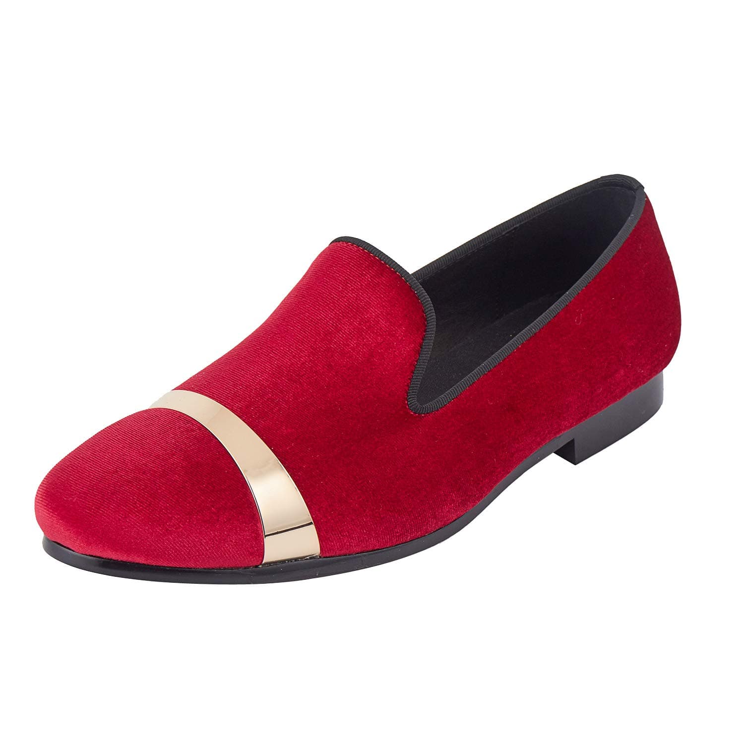 Harpelunde Men Wedding Shoes Velvet Loafers with Gold Plate