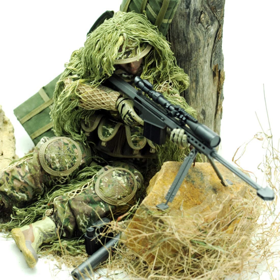 Military Soldier Action Figures Set, 12 Inch 1/6 Scale Action Figures Set with Weapons and Clothes Accessories - Type L - All Terrain Sniper Soldier