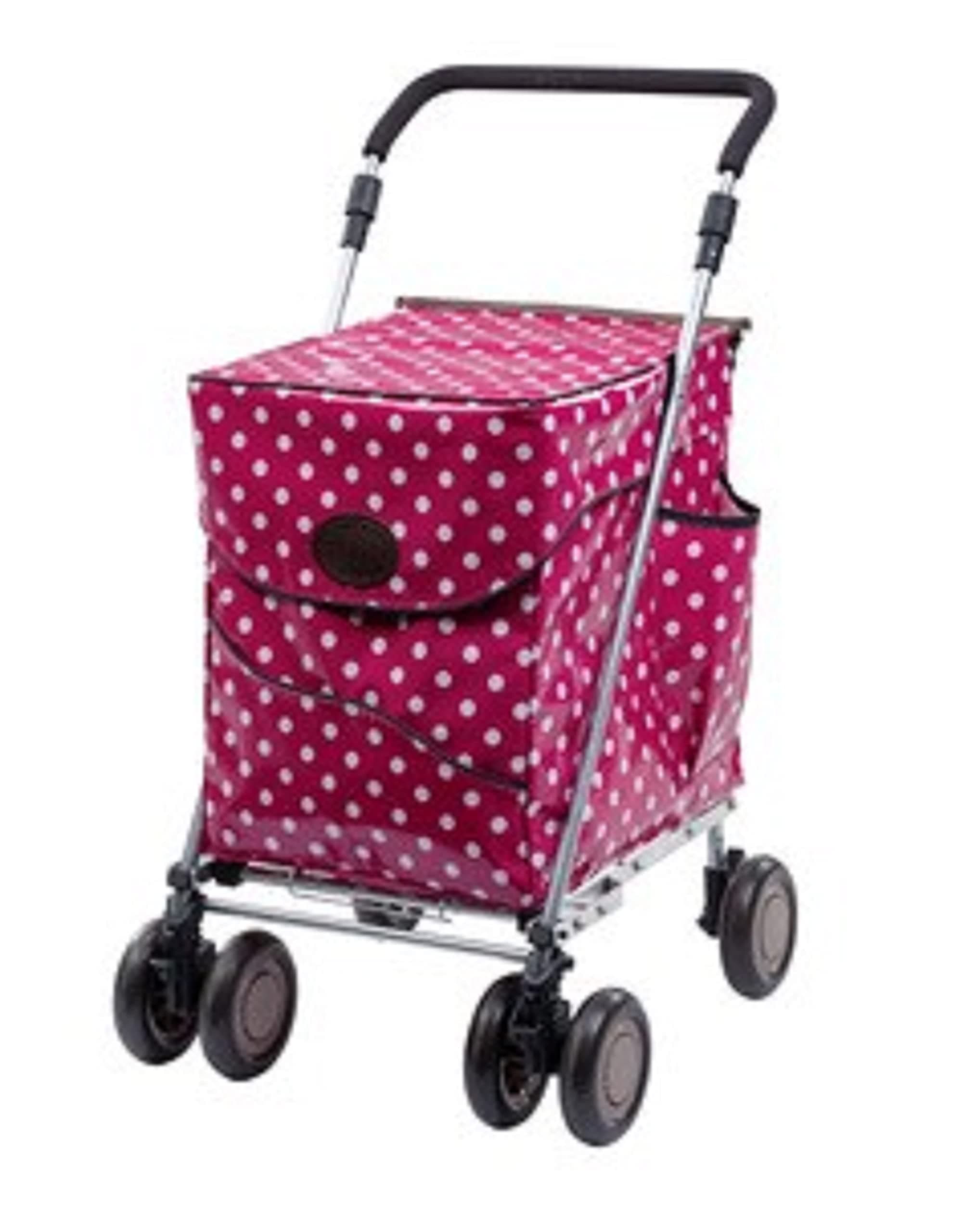 SholleyDeluxe Shopping Trolley (Petite for 5'3" and under) 4 wheels, Folding utility cart, Strong & Stable, Aids Mobility (Petticoat Lane)