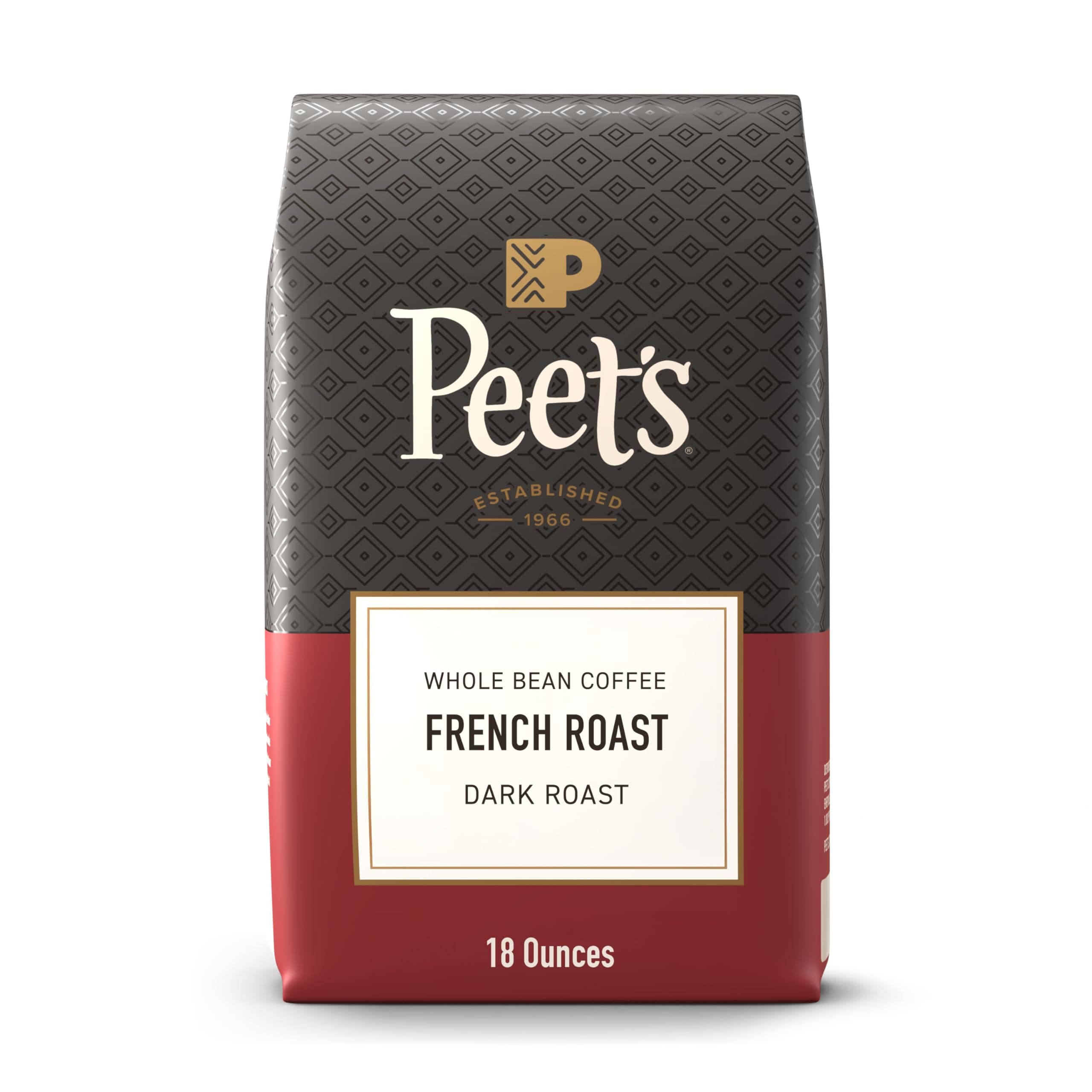 Peet's Coffee, Dark Roast Whole Bean Coffee, 100% Arabica Coffee - French Roast 18 Ounce Bag