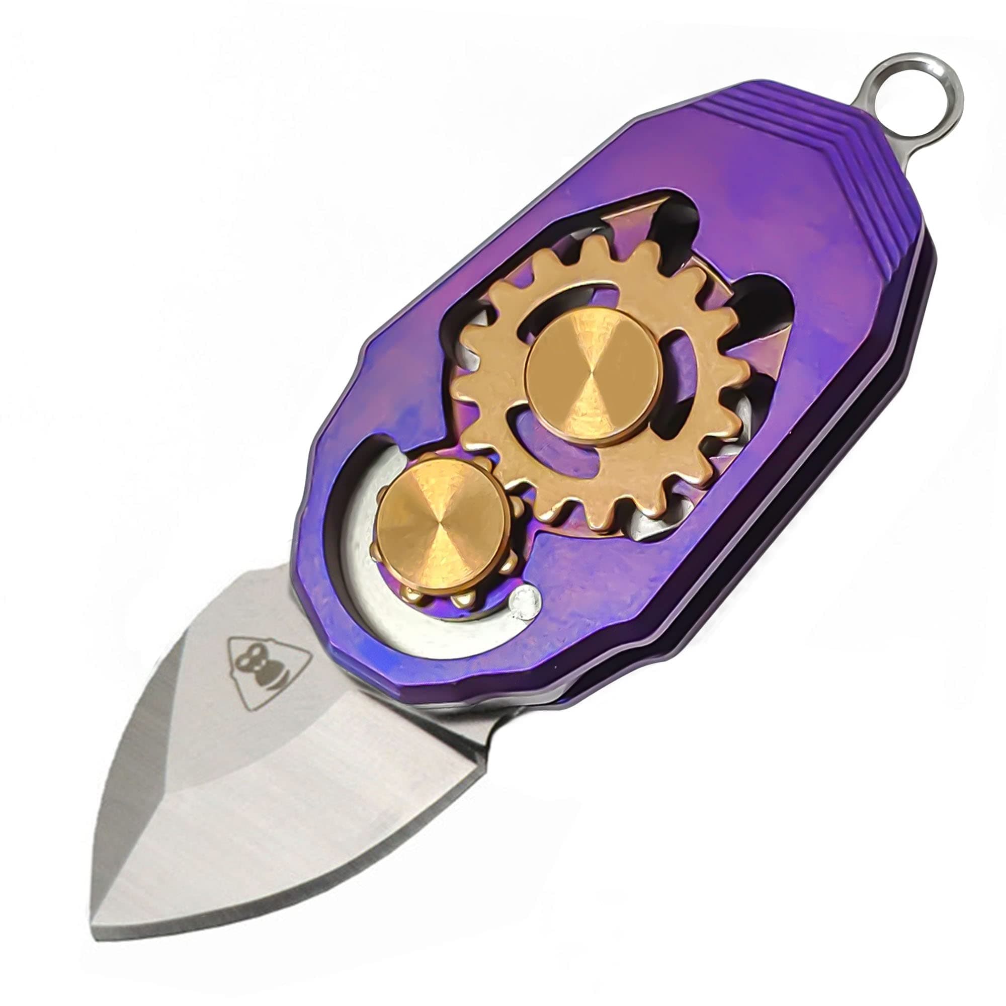 Stainless Steel Pocket Folding Knife EDC Outdoor Travel Everydaycarry EDC Gear,Purple
