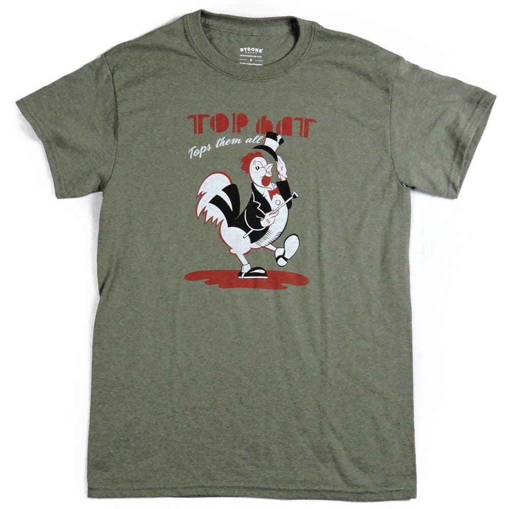 Bygone Brand Men's Top Hat Shortsleeve T-shirt M Green