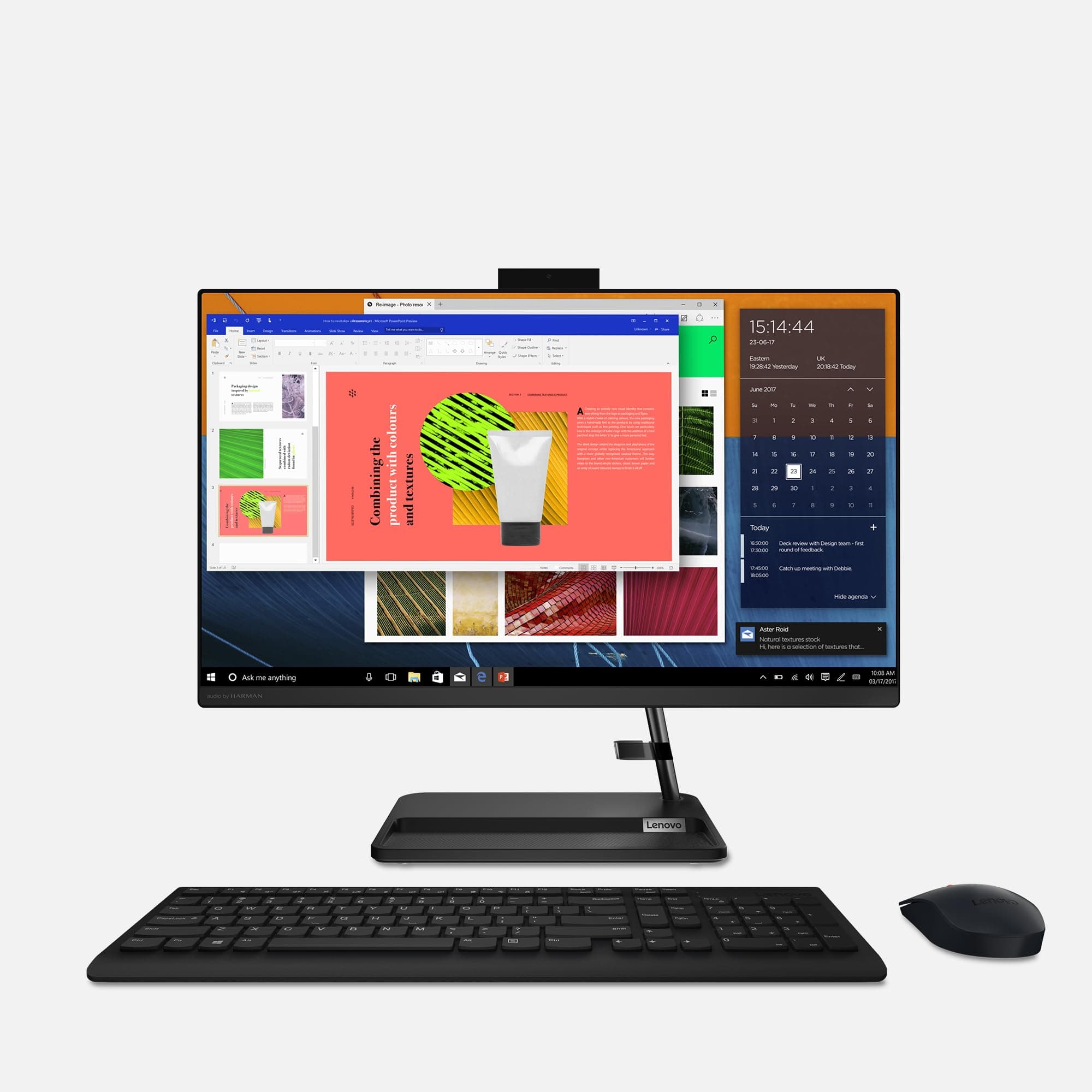 LenovoIdeaCentre AIO 3 All-in-One PC | 24 Inch Full HD | AMD Ryzen 5 7530U | 16GB RAM | 512GB SSD | Windows 11 Home | Black | Wireless Calliope Keyboard and Mouse