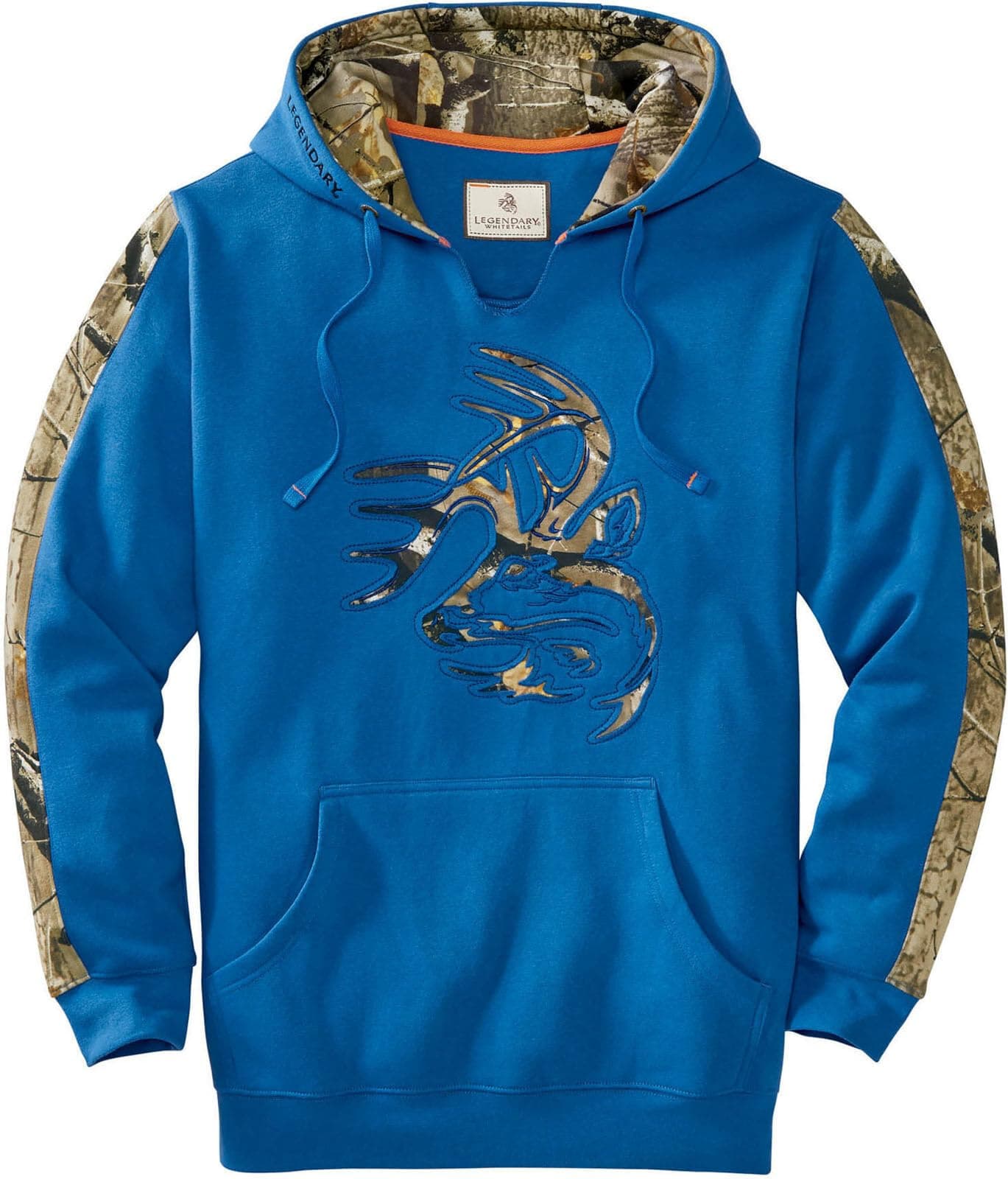 Legendary Whitetails Men's Camo Hoodie Pullover Sweatshirt Midweight V-neck Design Hooded Sweatshirt
