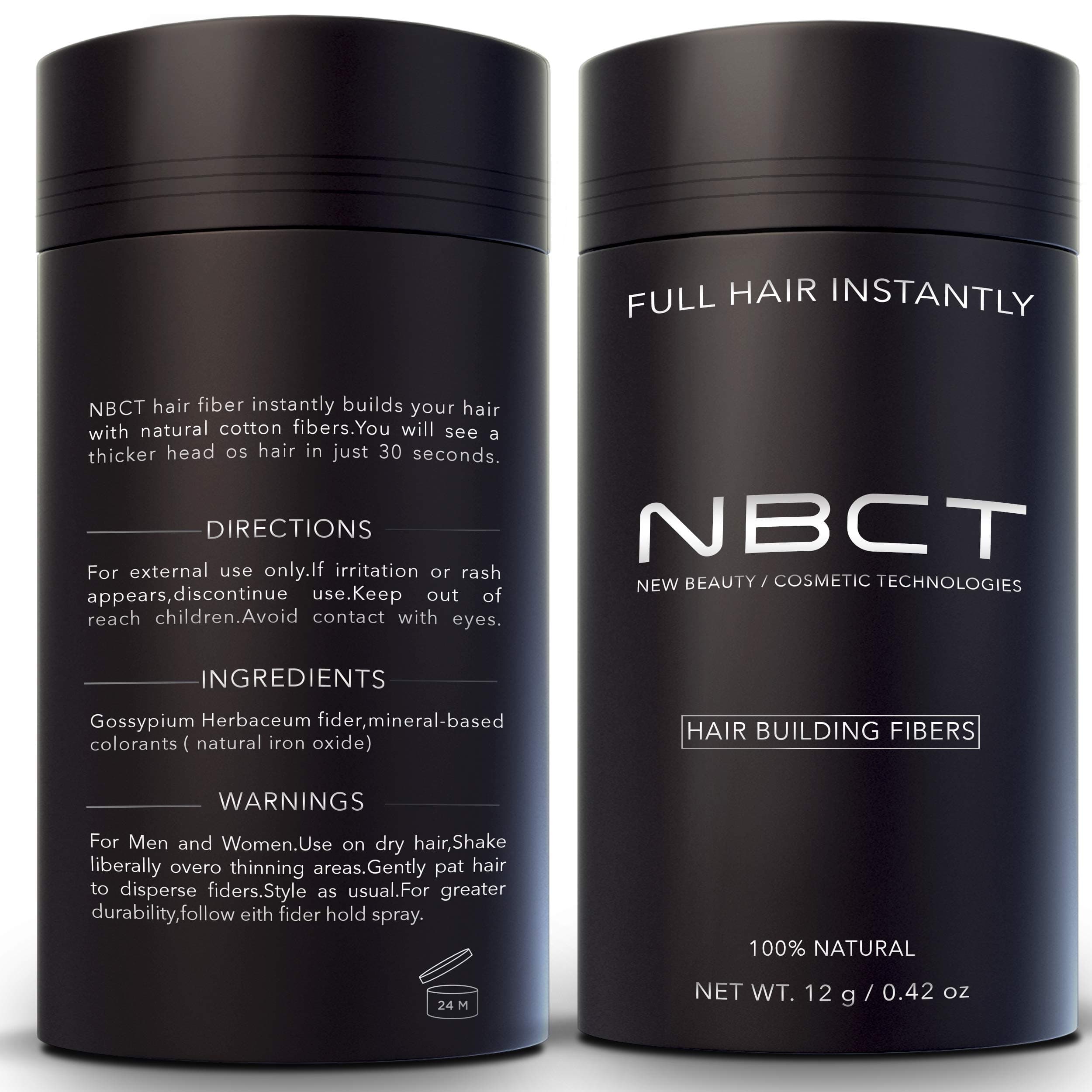 NBCT Hair Building Fibers, 12g / 0.42oz - Dark Brown