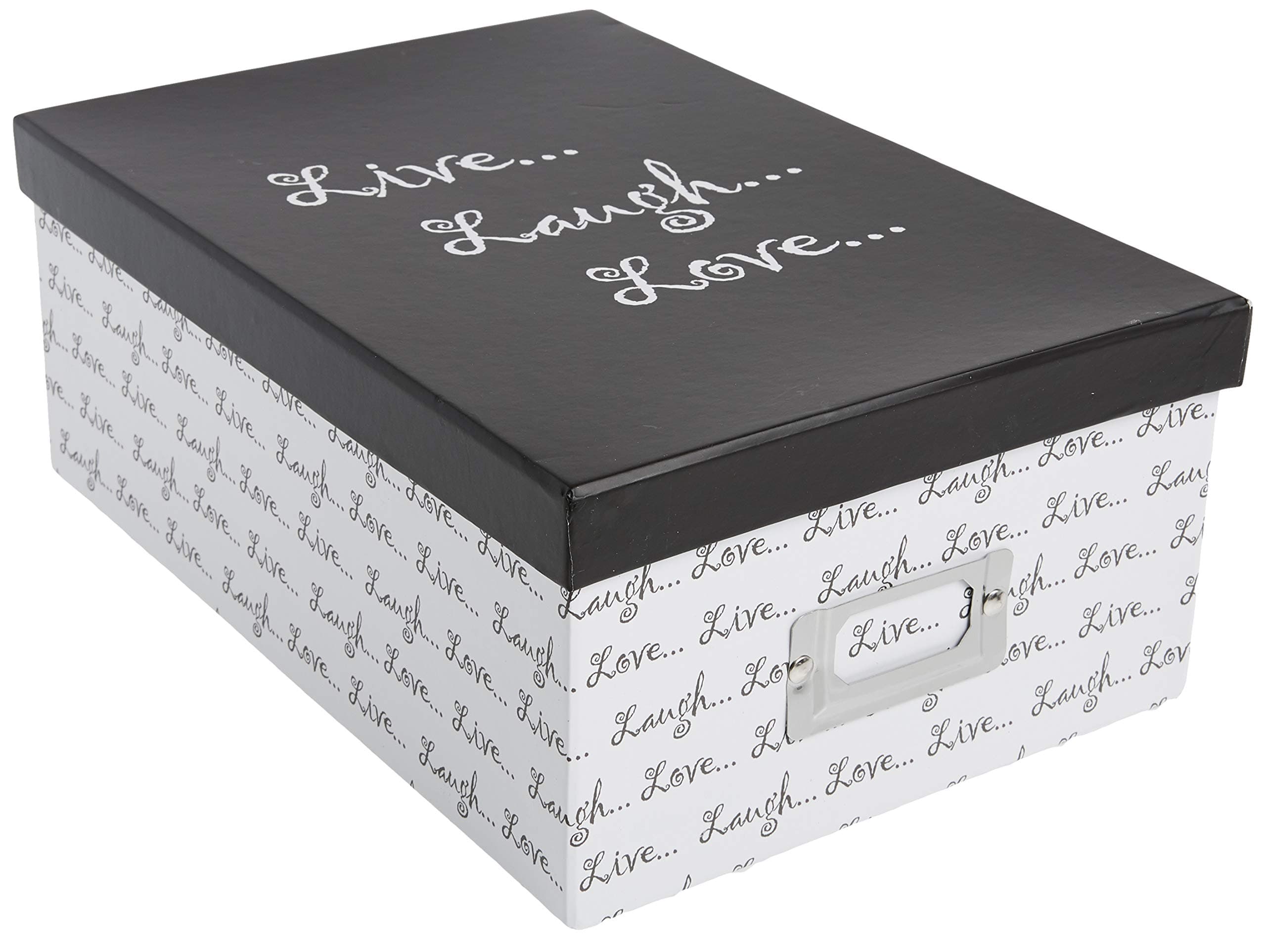 B-1BW Photo Storage Box, Live, Laugh, Love Design