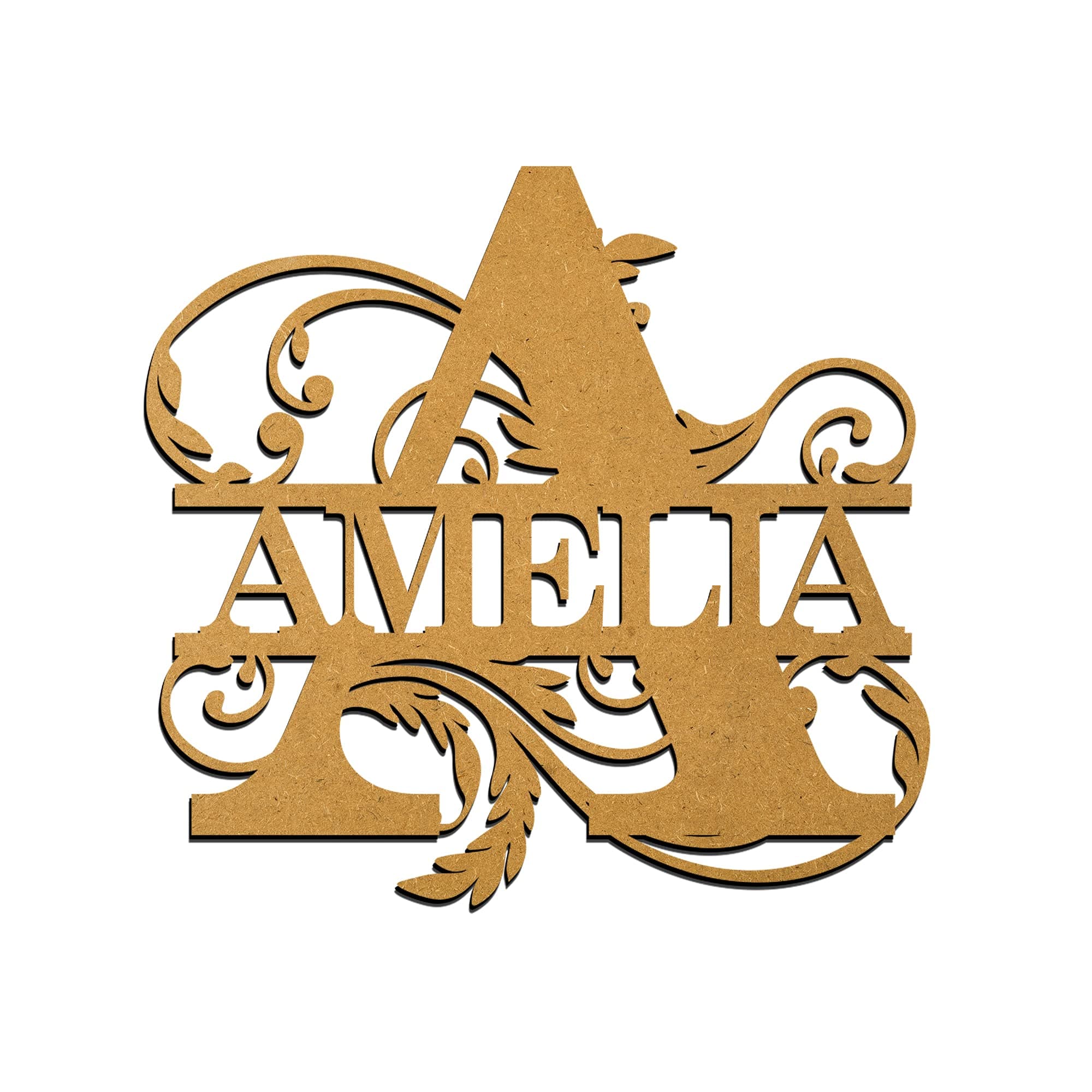 Split Wall Monogram Georgia Initial Any Letter Personalised Name Sign Wooden Laser Cut Sign for Wall decor, Wedding signs, Bedroom Door 20cm