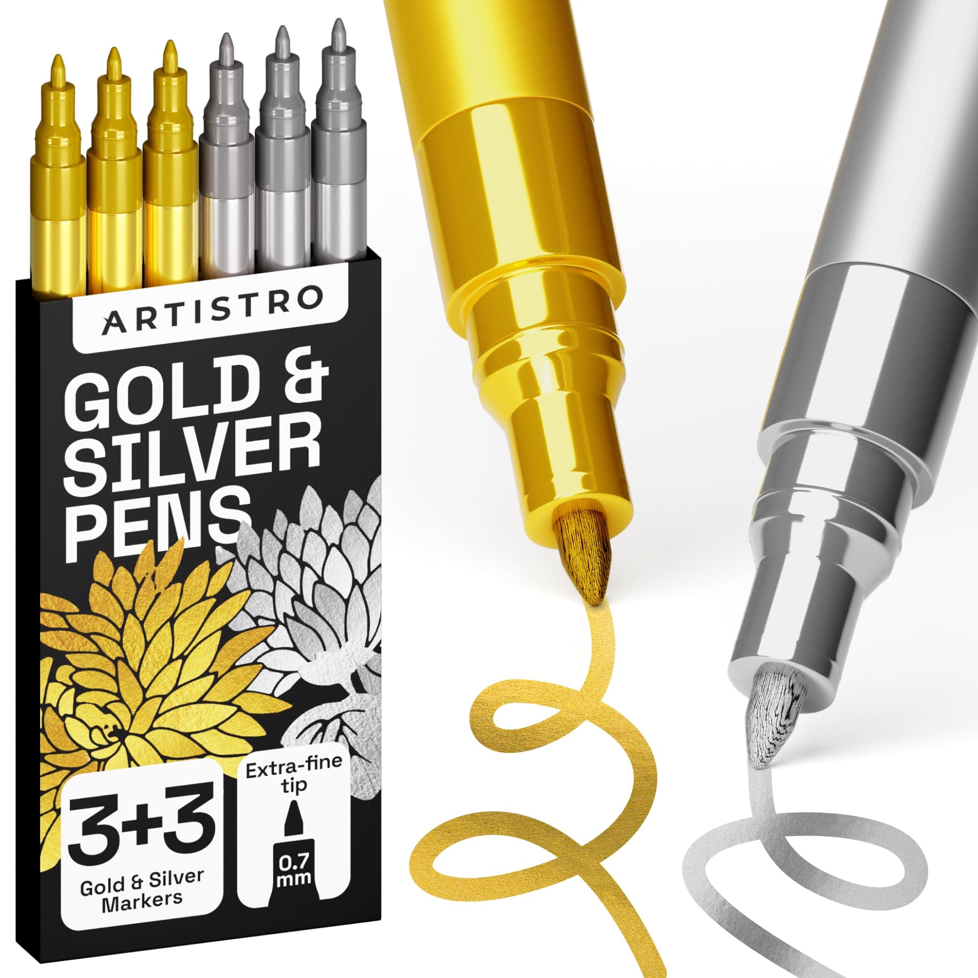 6 gold & silver extra-fine tip