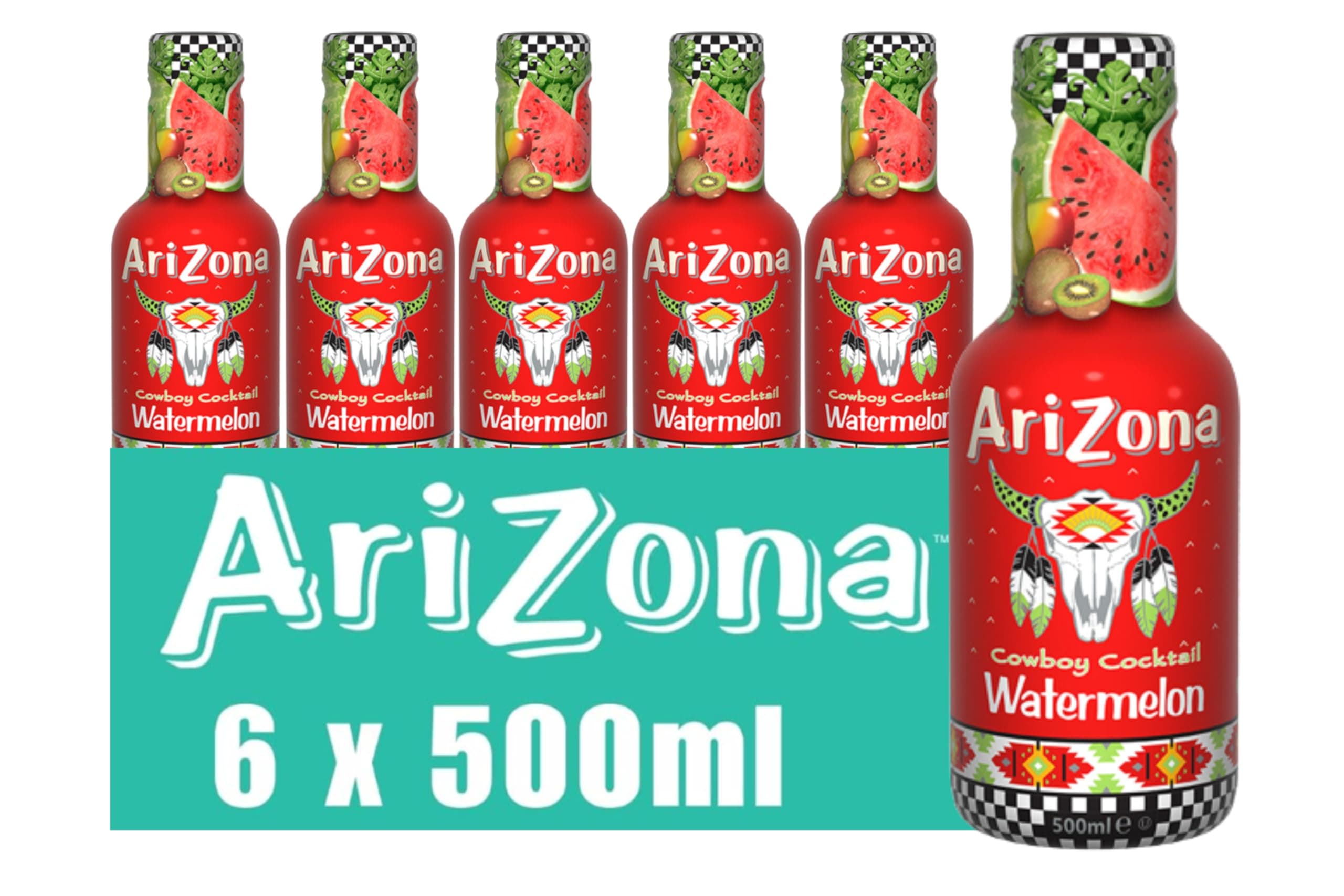 Arizona Watermelon, Pack of 6 x 500ml PET Bottles, Delicious Fruit Juice Drink, No Artificial Flavours, No Artificial Preservatives