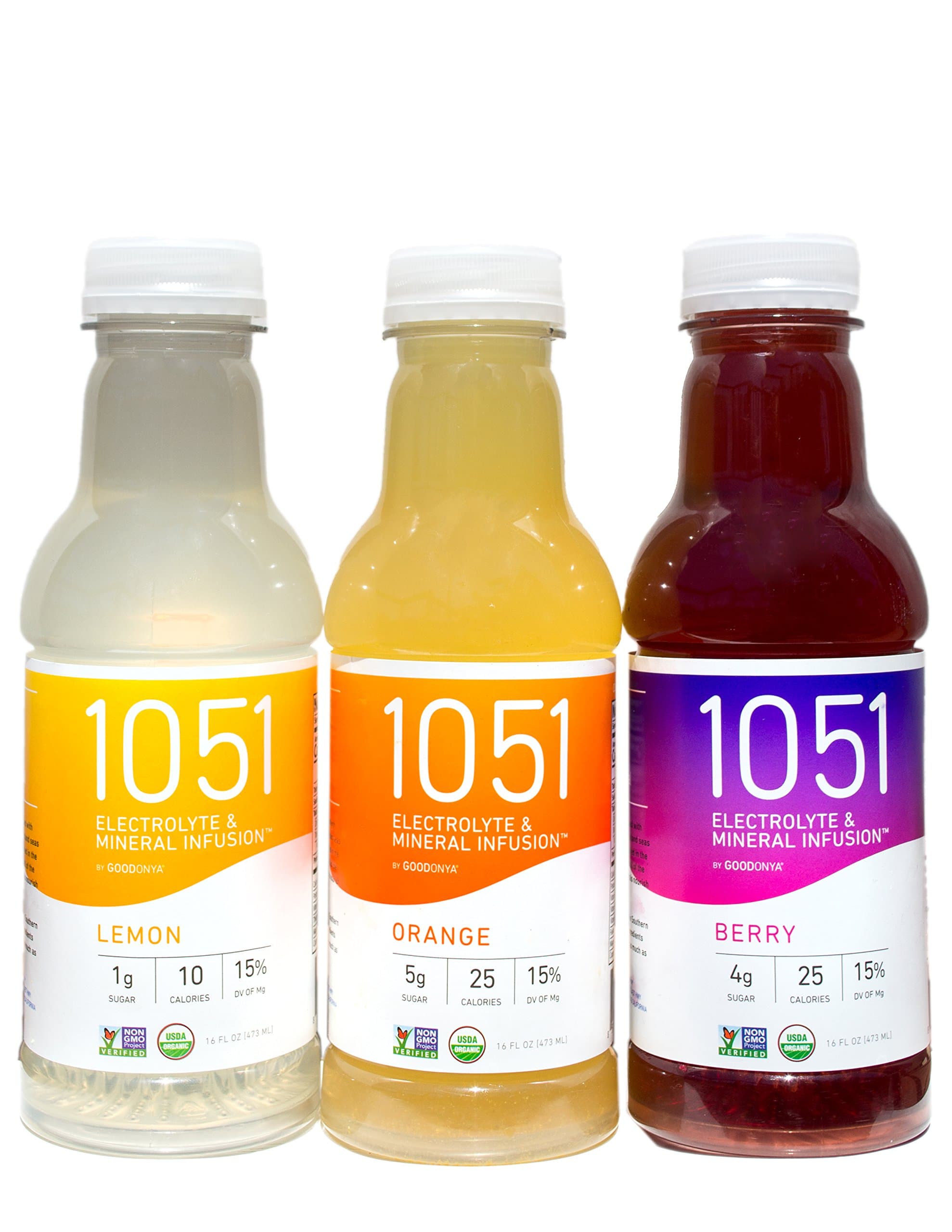 1051 Organic Hydration Rapid Electrolyte Replacement Daily Mineral Water Fruit Stevia Healthy All Natural Recovery Sports Drink with Potassium, Magnesium, Calcium - Variety 16 Oz (Pack of 3)