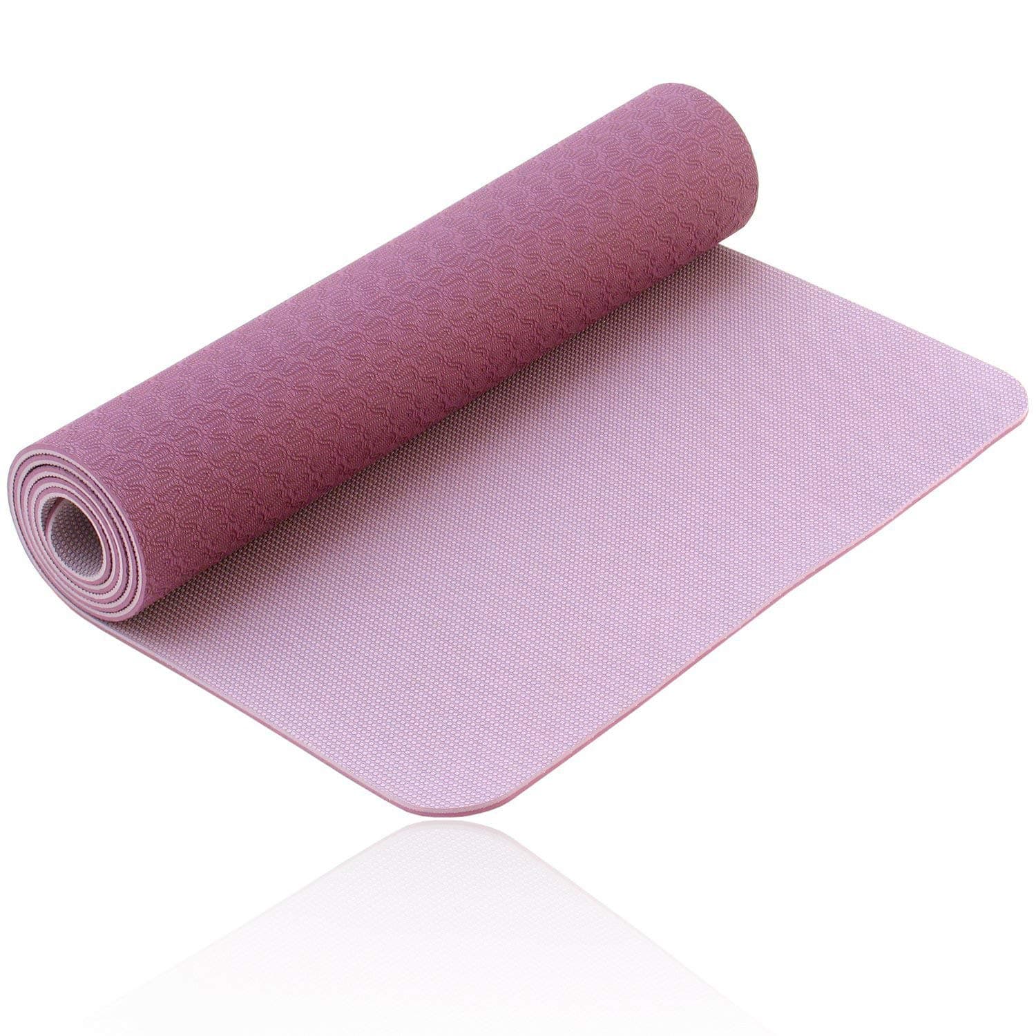 Purple & Grey 183cm Eco-Friendly Lightweight TPE Yoga Mat FLOW- 5mm Thick