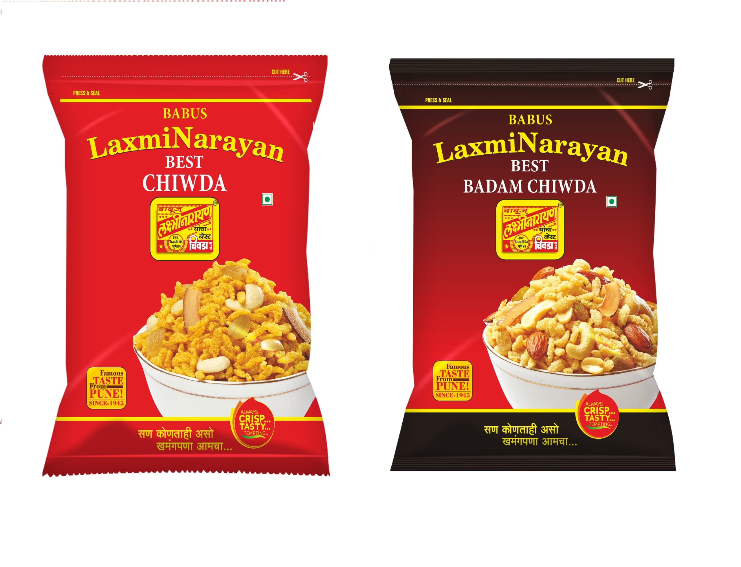 Babus Laxminarayan Fresh & Delicious Combo Of Poha Chiwda & Badam Chiwda (2 Count)_500Gm