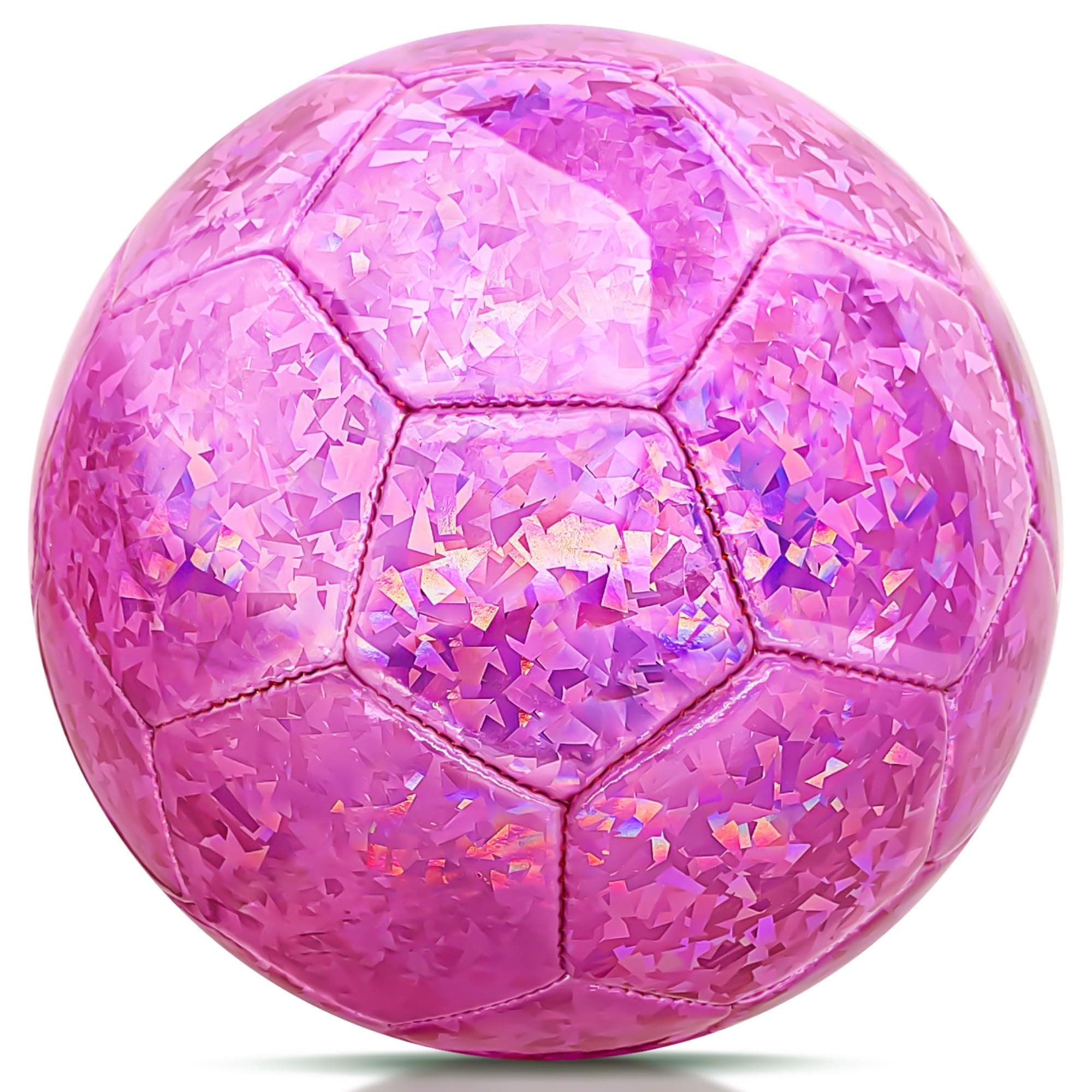 Size 4 Soccer Ball Glitter Pink - Kids Aged 4-6 6-8 8-12 Outdoors Sports Training Ball Recreation Playing Ball Teens Girls Children Youth Back to School Birthday