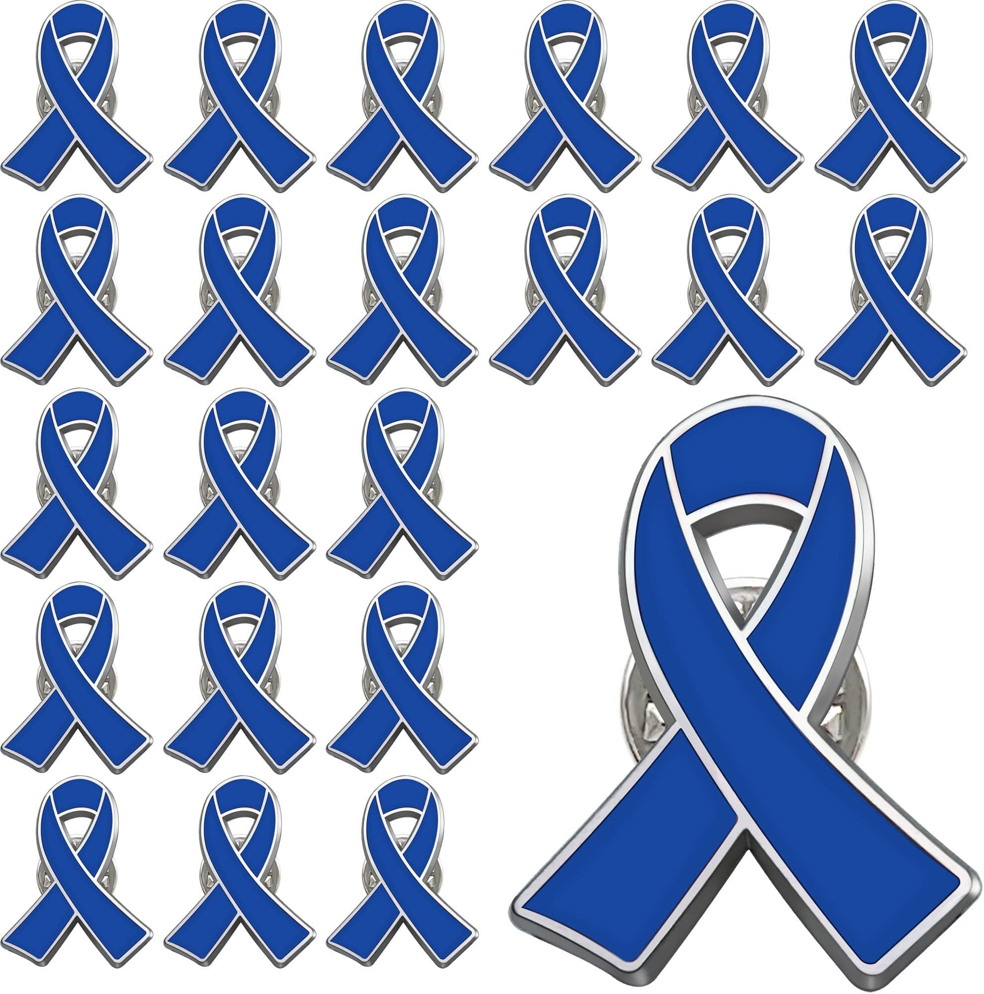 Blue Ribbon Colon Cancer Awareness Enamel lapel Pins Public Charitable Fundraising Souvenir Badge Bulk