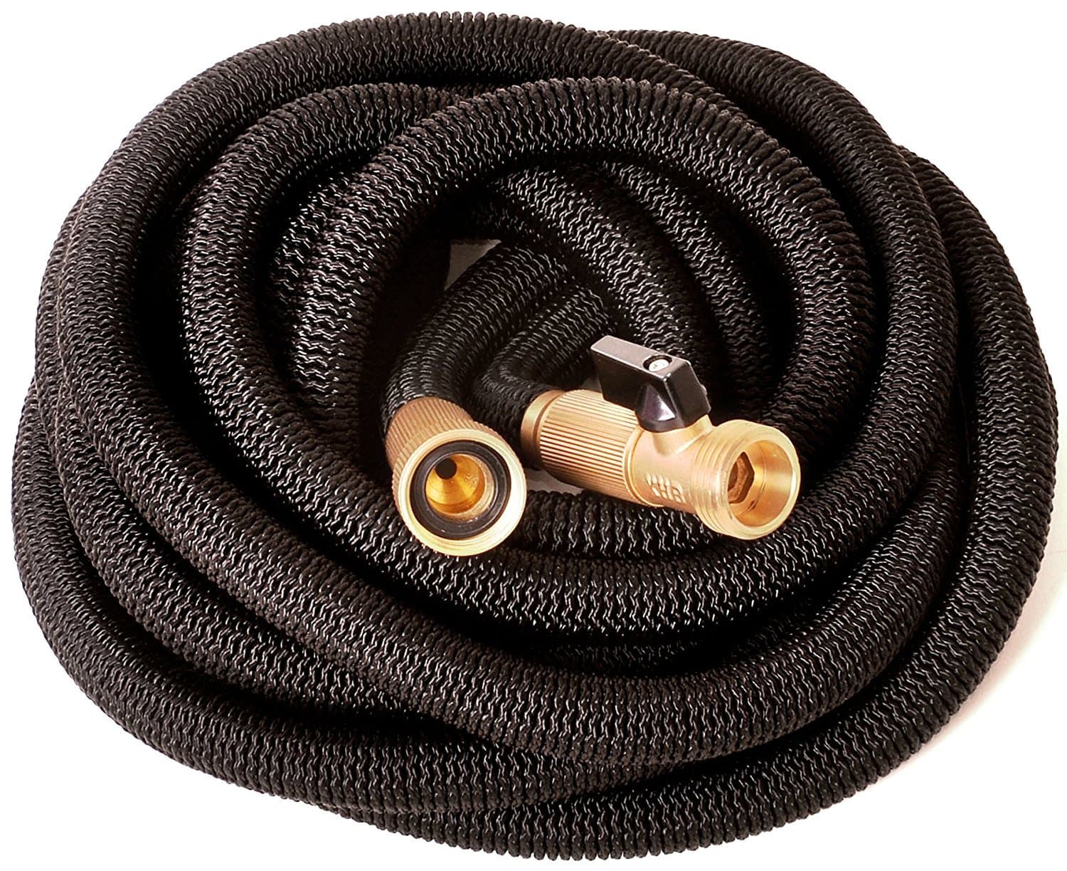 Hose 25 FT Black [New 2022] Heavy Duty Garden Water Hose - Solid Brass Metal Fittings Connectors, Strongest - for All Watering Needs (25 FT, Black)