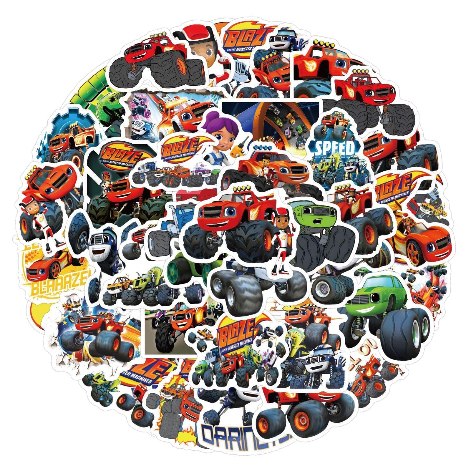 55pcs Monster Truck Stickers for Kids,Car Stickers Cool Trendy Waterproof Vinyl Decals for Teens Water Bottle Journal Travel Case Phone Skateboard Gifts for Girls Boys Birthday