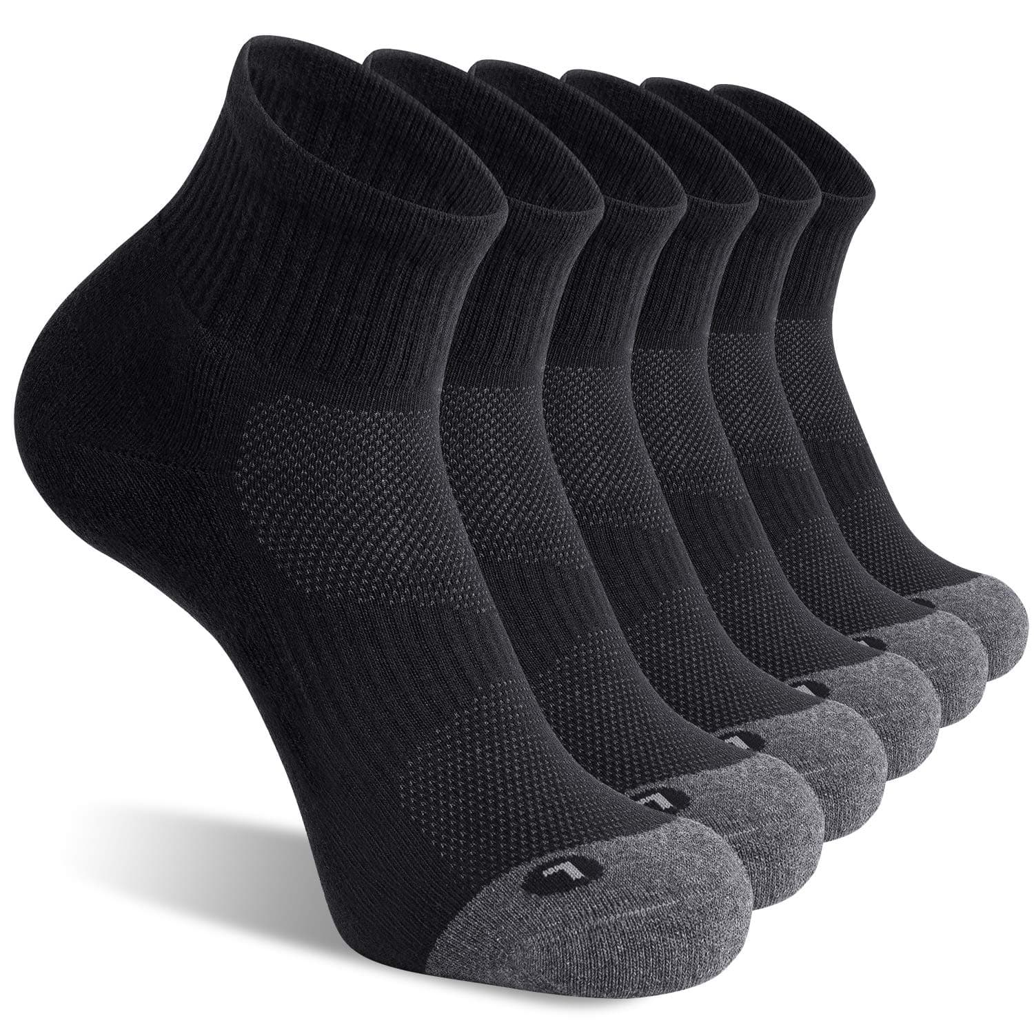 - 6 Pack Men's Athletic Ankle Socks Cushioned Sports Running Socks 7-9/9-12/12-15