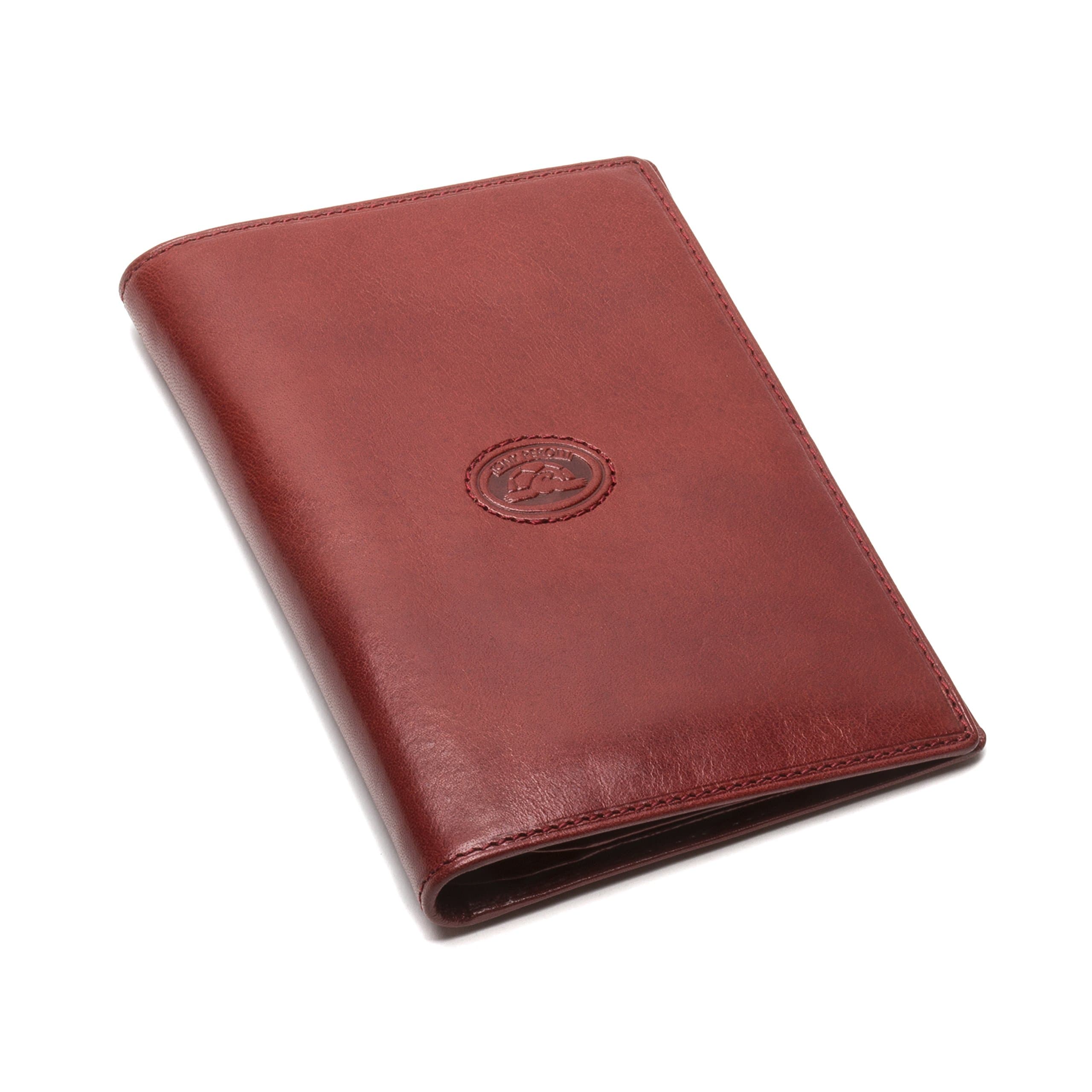 Tony PerottiUnisex Italian Bull Leather Executive Bifold Passport Cover Case in Red