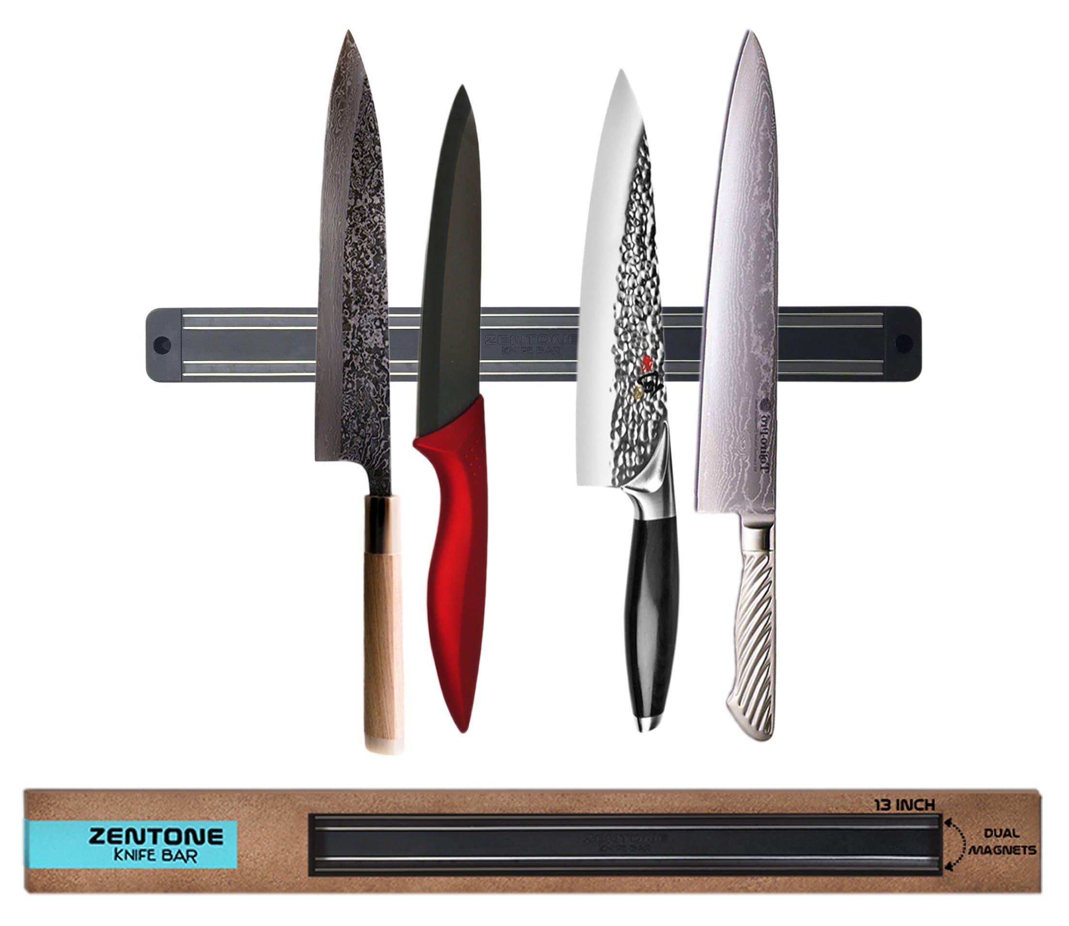 Kitchen Knife Holder: Super Strong Magnetic Knife Holder With Powerful Magnet| 21 Inch Tool Bar Made Of Magnetized Steel By Zentone