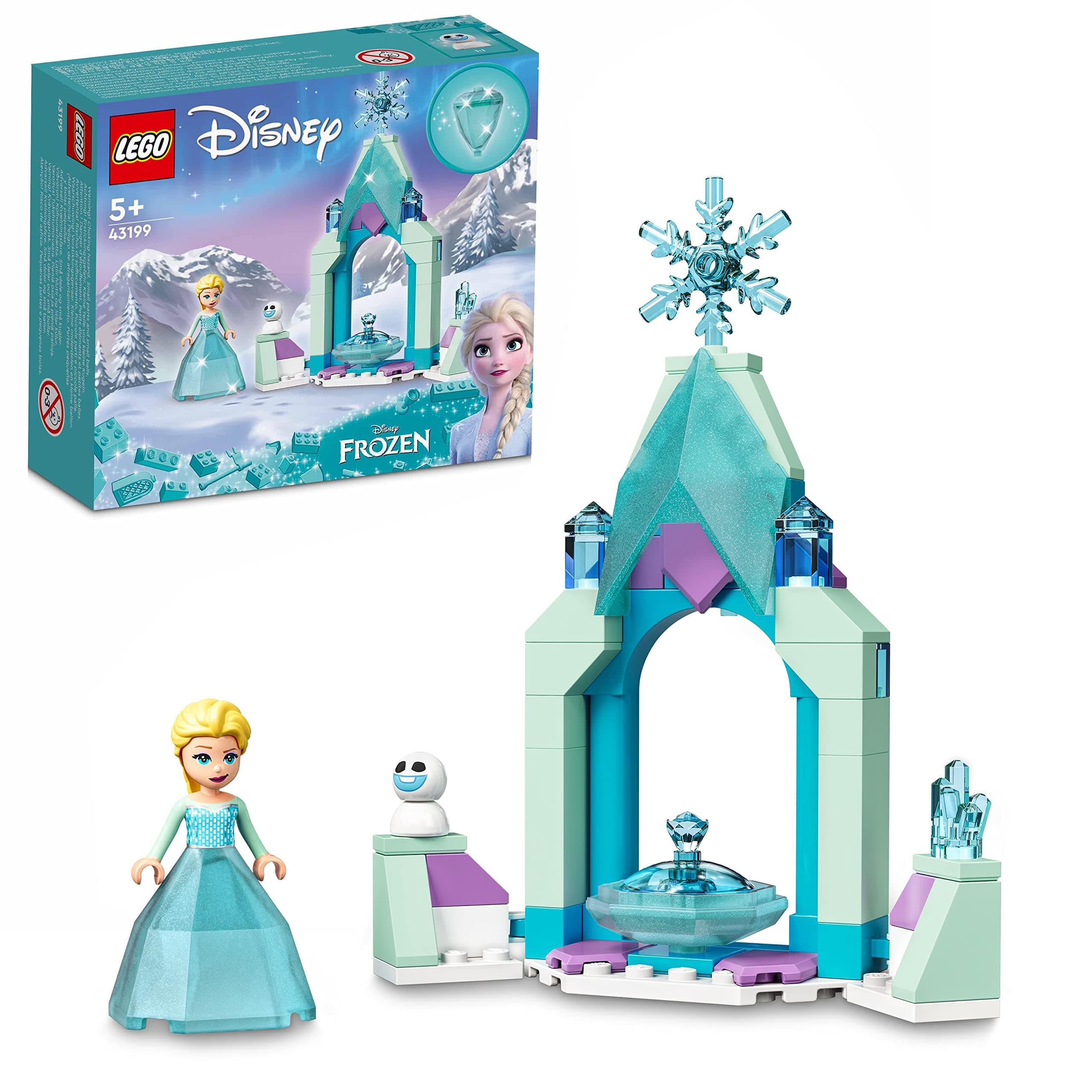 43199 Disney Elsa’s Castle Courtyard Diamond Dress Set, Buildable Princess Toy with Collectable Frozen 2 Mini-Doll Figure