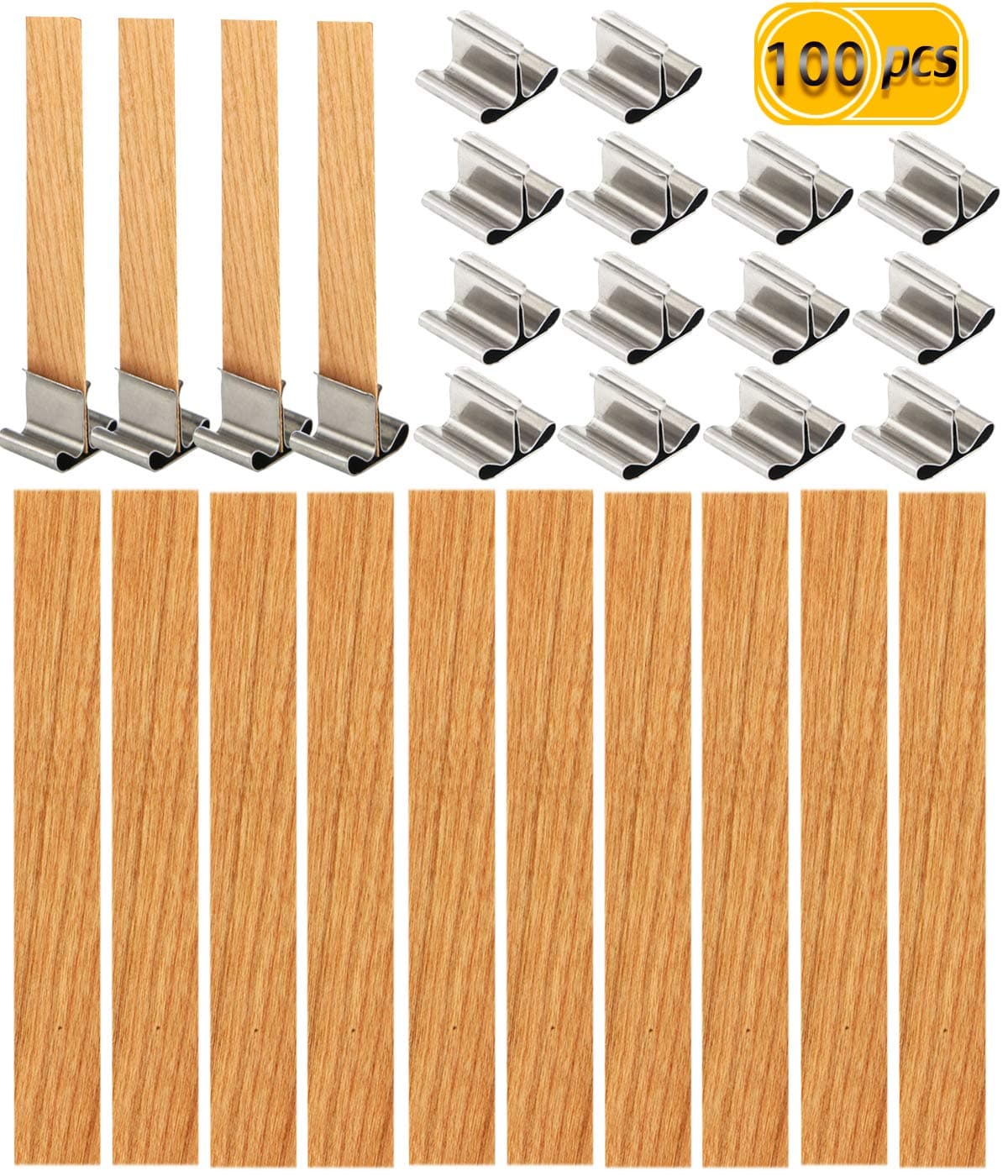 UPlama 100 PCS Wood Candle Wicks