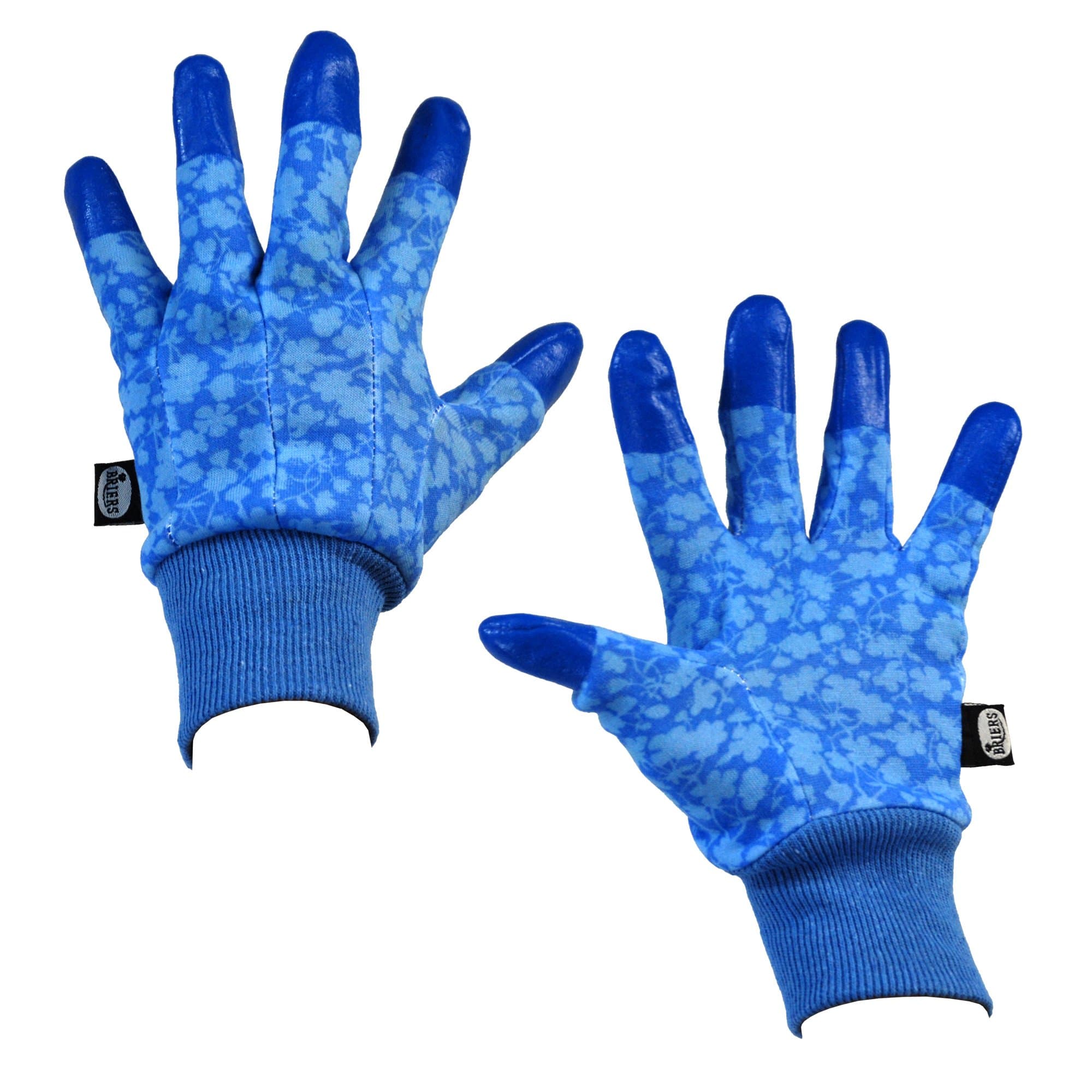 Briers® All Seasons Finger Tips Blossom Gardening Flower Plant Seeding Gloves - Soft Jersey with Coated Fingers Tips (Med)