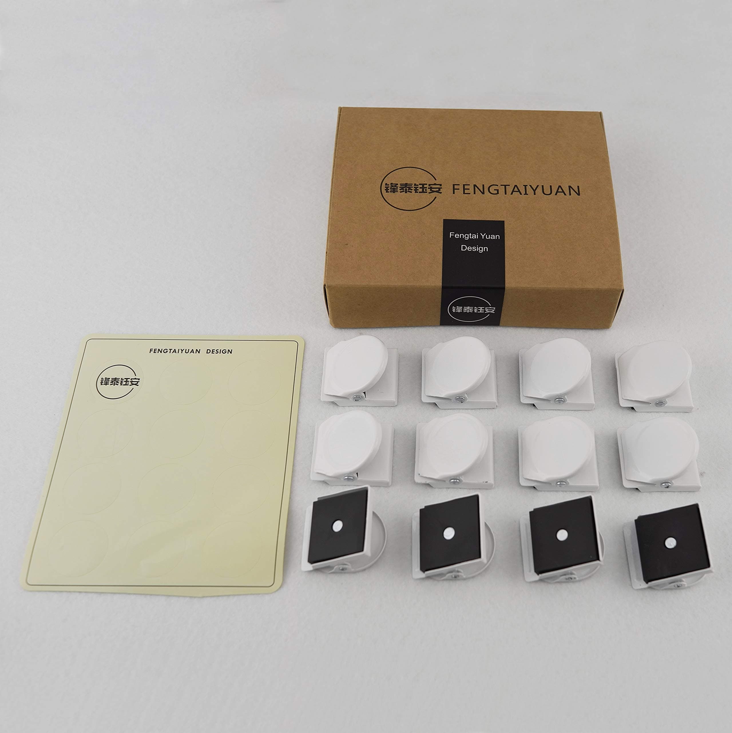 Fengtaiyuan C012W Magnetic Metal Clips, 12 Pack, Refrigerator Whiteboard Wall Fridge Magnetic Memo Note Clips Magnets Metal Clip (White)