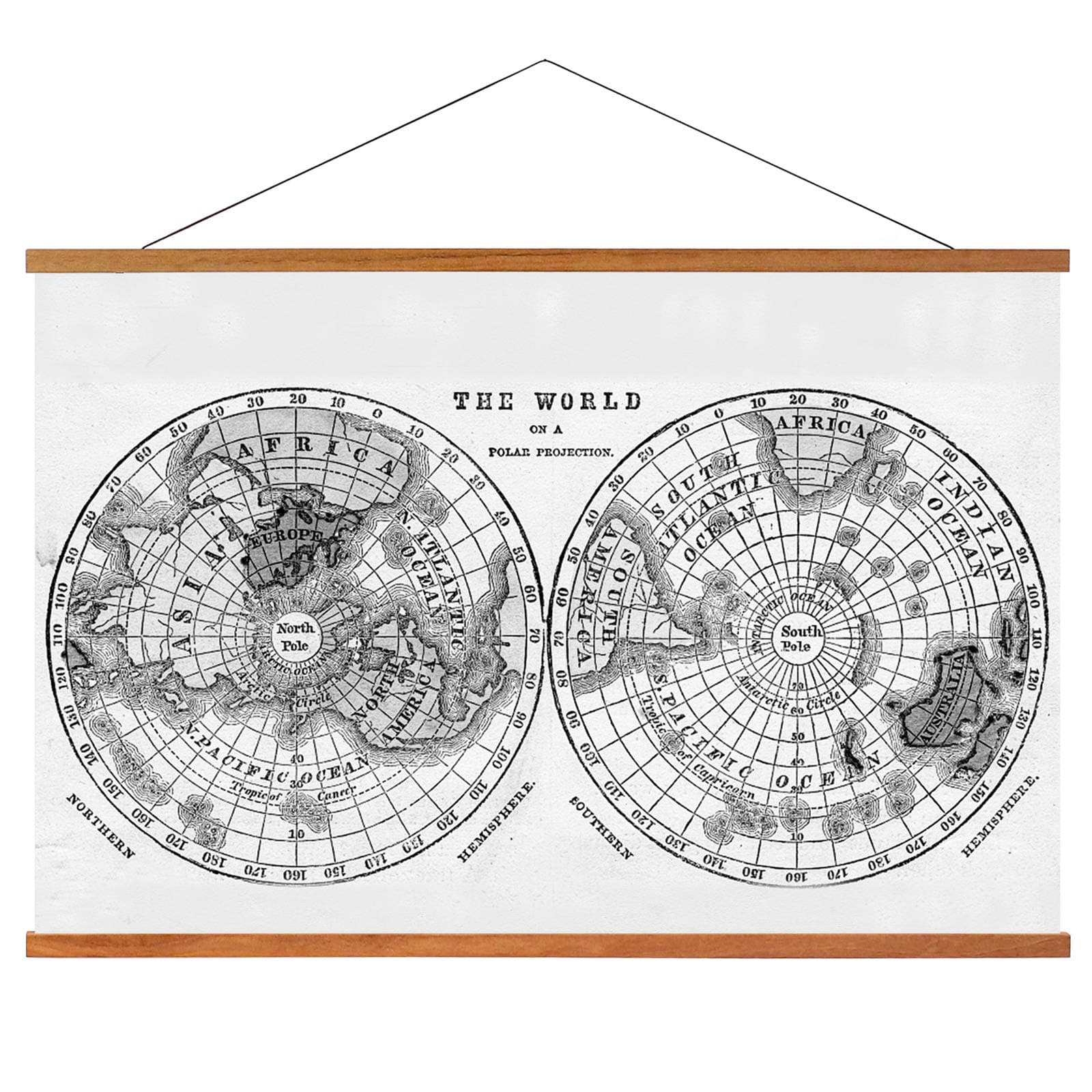 Lisol Magnetic Poster Wood Frame Magnet Hanger Light Wooden Frame for Picture, Scratch Off Map, Canvas, Prints Hanging Wall Art Install Free 91cm (Only Wooden Frame)