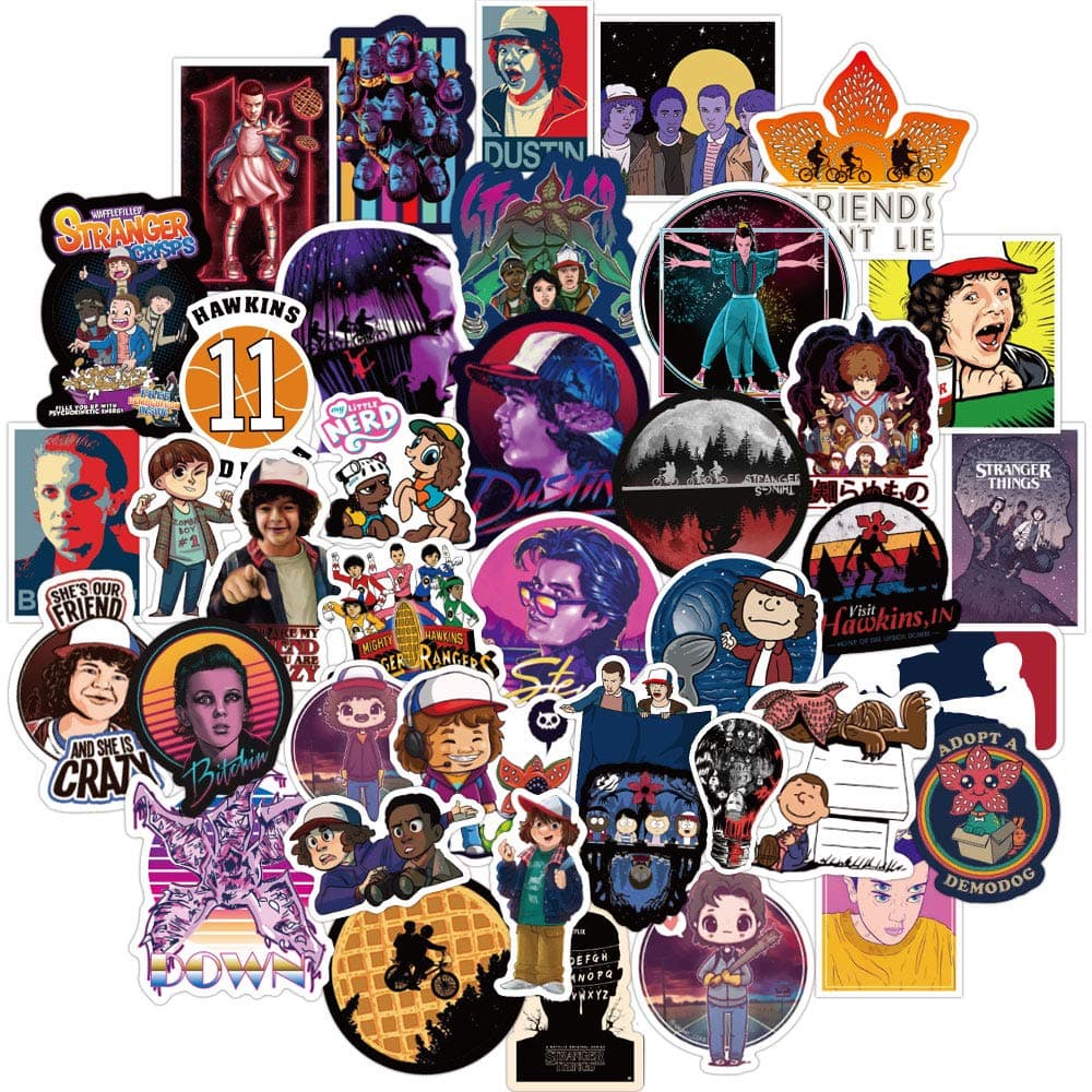 Stranger Things Stickers Vinyl 50PCS,Movie Stickers for Laptop,Computer,Skateboard,Motorcycle,Bicycle,Waterproof Decals for Hydro Flasks Water Bottles,Luggage
