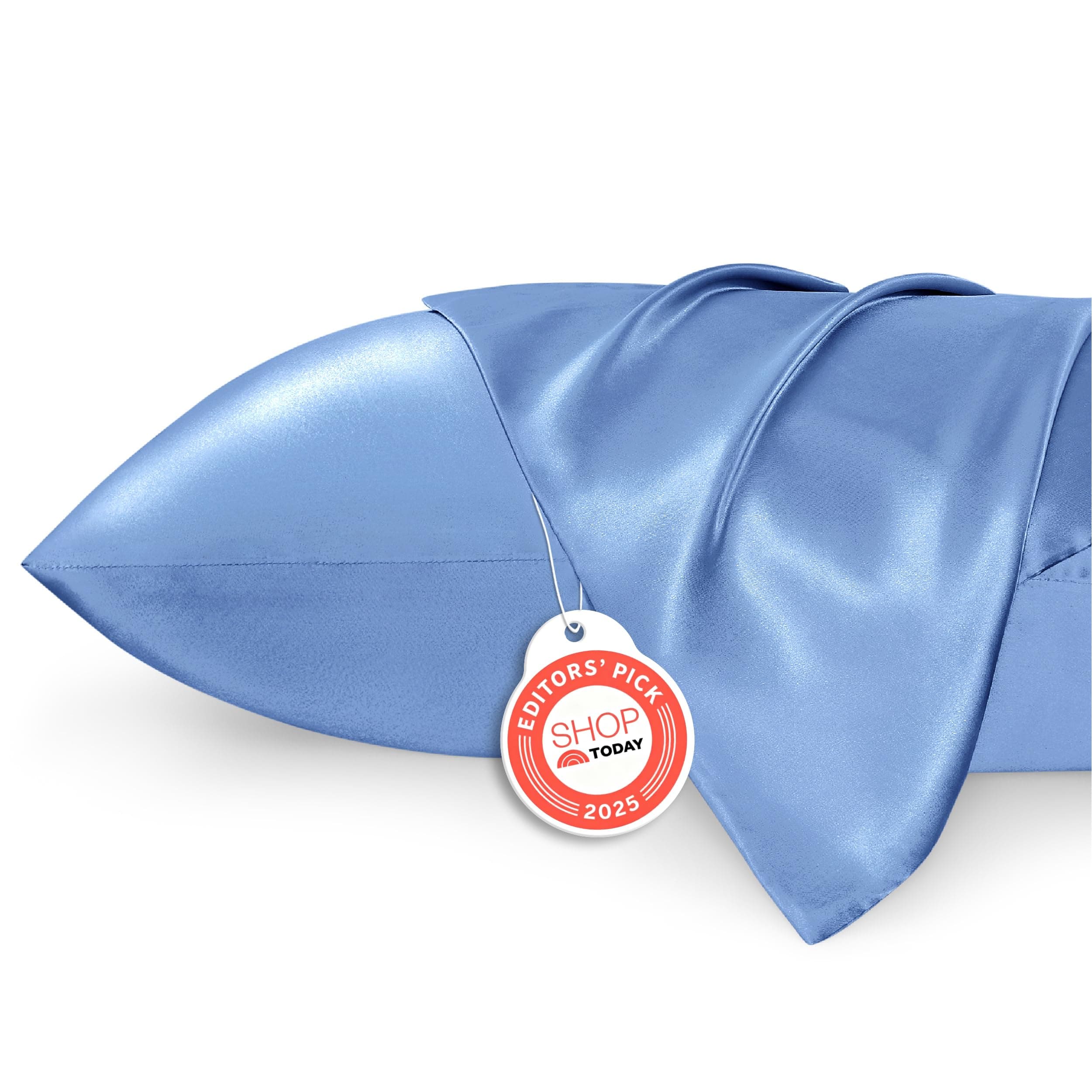 Bedsure Satin Pillowcase for Hair and Skin Queen - Sky Blue Silky Pillowcase 2 Pack with Envelope Closure, Similar to Silk Pillow Cases, Gifts for Women Men, 20x30 Inches, 2pcs