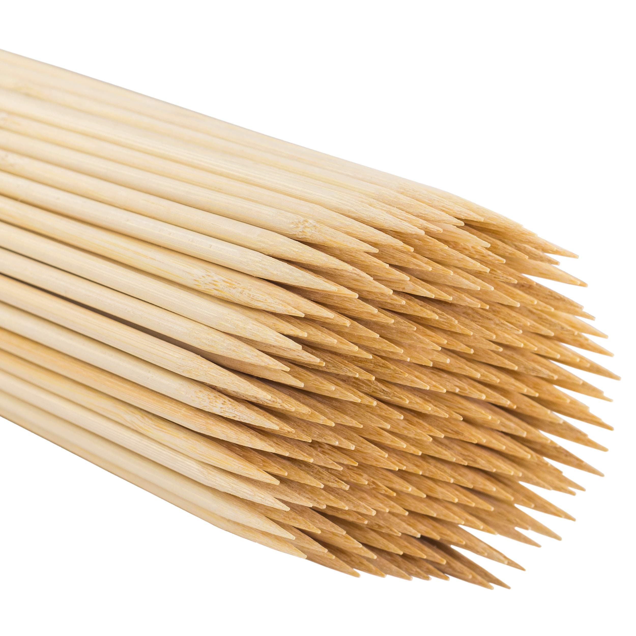 MILEKE Φ4.5mm/12 inches Long Natural BBQ Stick, Strong Bamboo Skewers for Grilling, Pack of 200