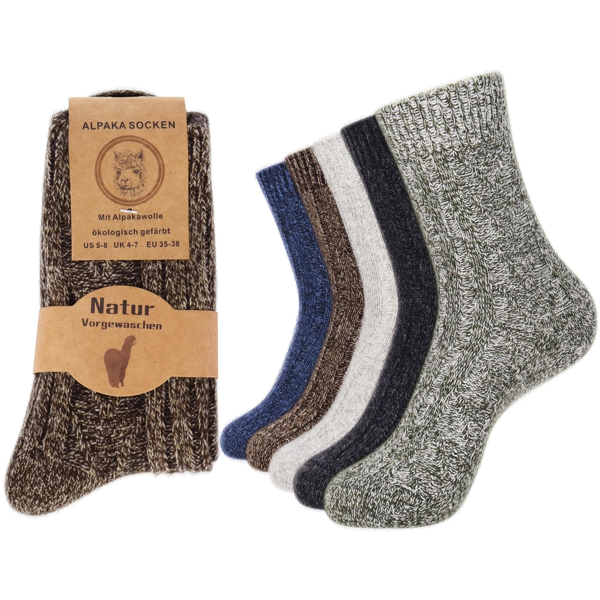 JeasonaAlpaca Wool Socks Women Hiking Socks Warm Winter Thick Gifts for Women MomCarbonfree Certified