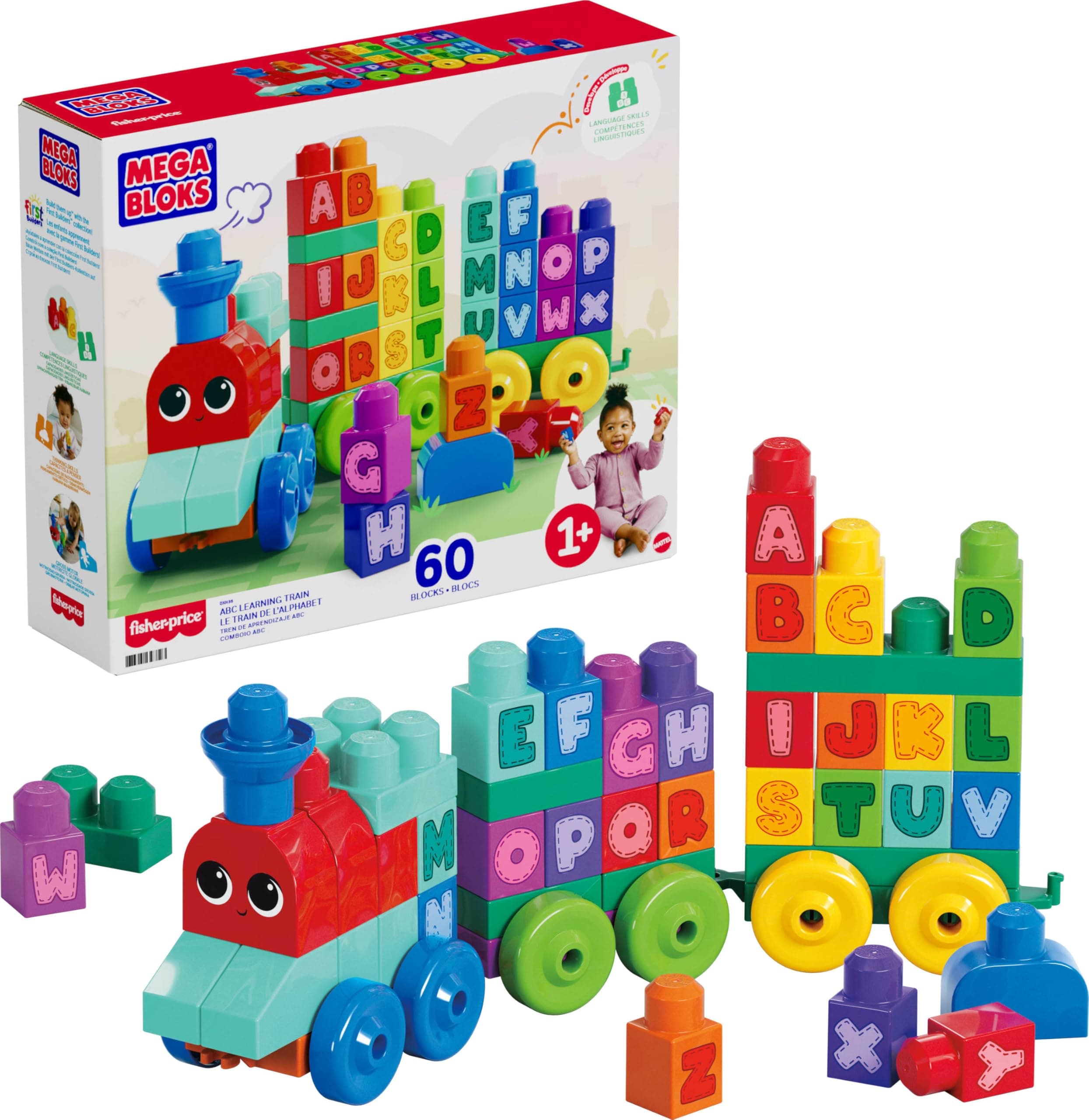 Mega Bloks ABC Learning Train Building Set