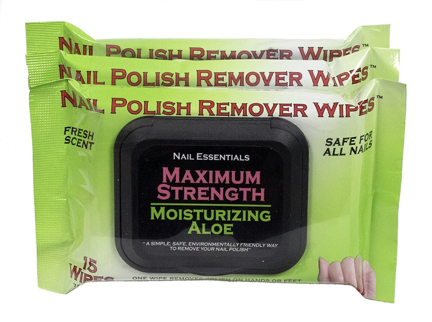 Nail Polish Remover Wipes - Moisturizing Aloe - Single (Green Package)