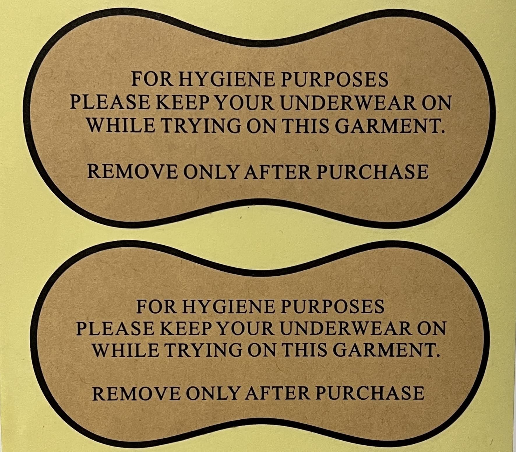 Adhesive Protective Hygiene Try On Stickers/Labels for Swimsuits, Swimwear and Lingerie. Panty Liner/Barrier (100, Eco-Friendly)