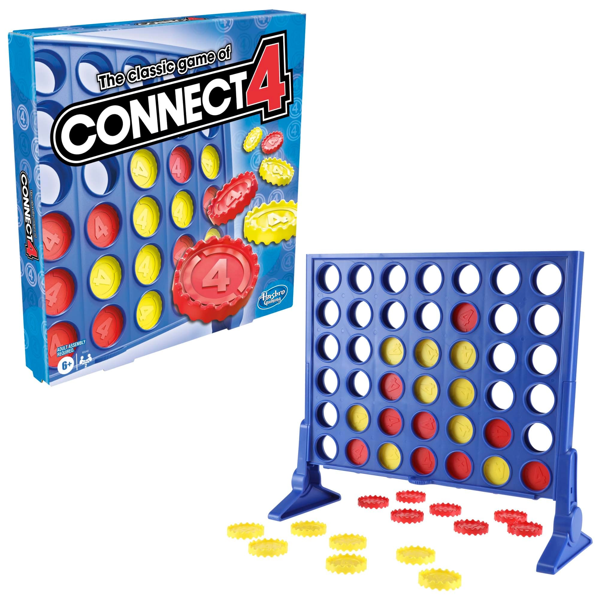 Hasbro (HASBRO) Connect Four Tic Tac Toe, Suitable for Ages 6 and Up, 2-Player Family and Children's Strategy Board Game, Table Game, Puzzle, Competitive Board Game, Educational, Brain Training