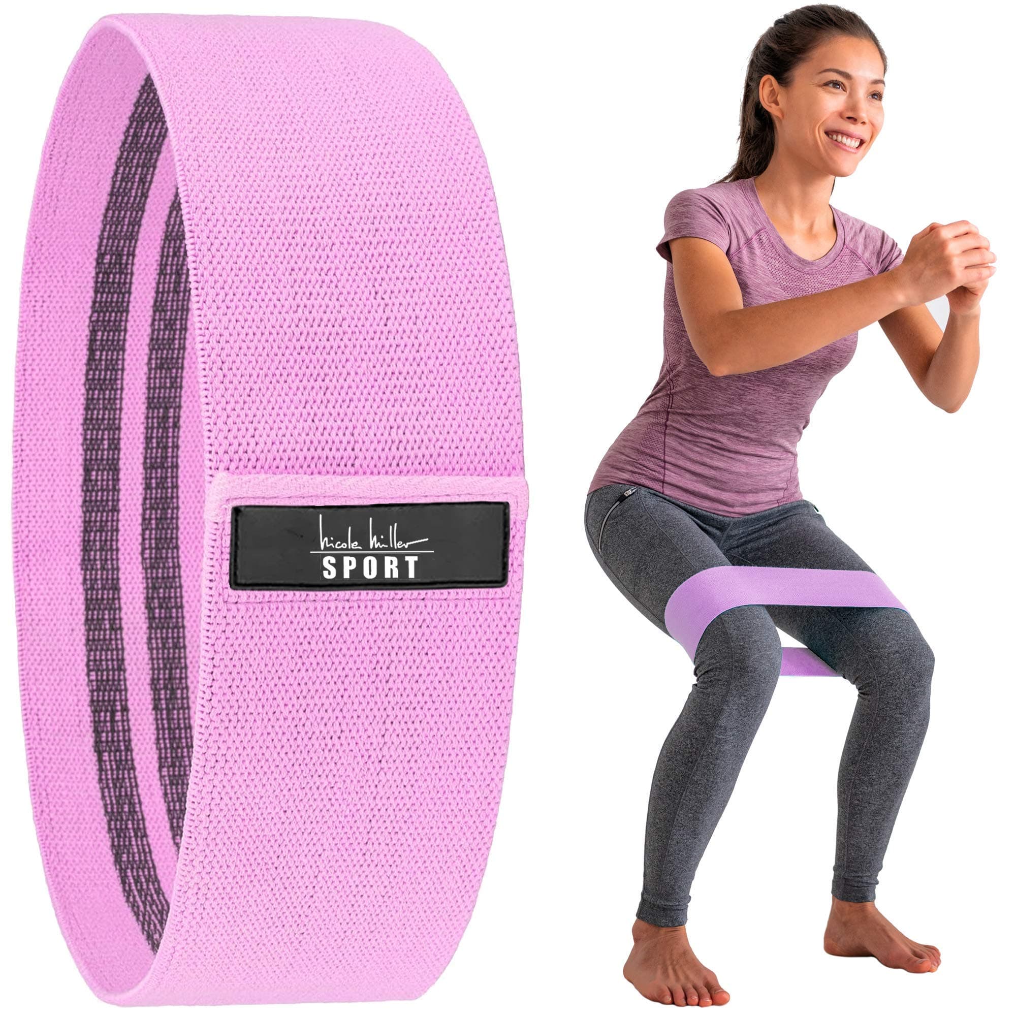 Nicole Miller Booty & Hip Resistance Band Women Sports Fitness Band for Squat Glute Hip Training Non-Slip Elastic Workout Bands