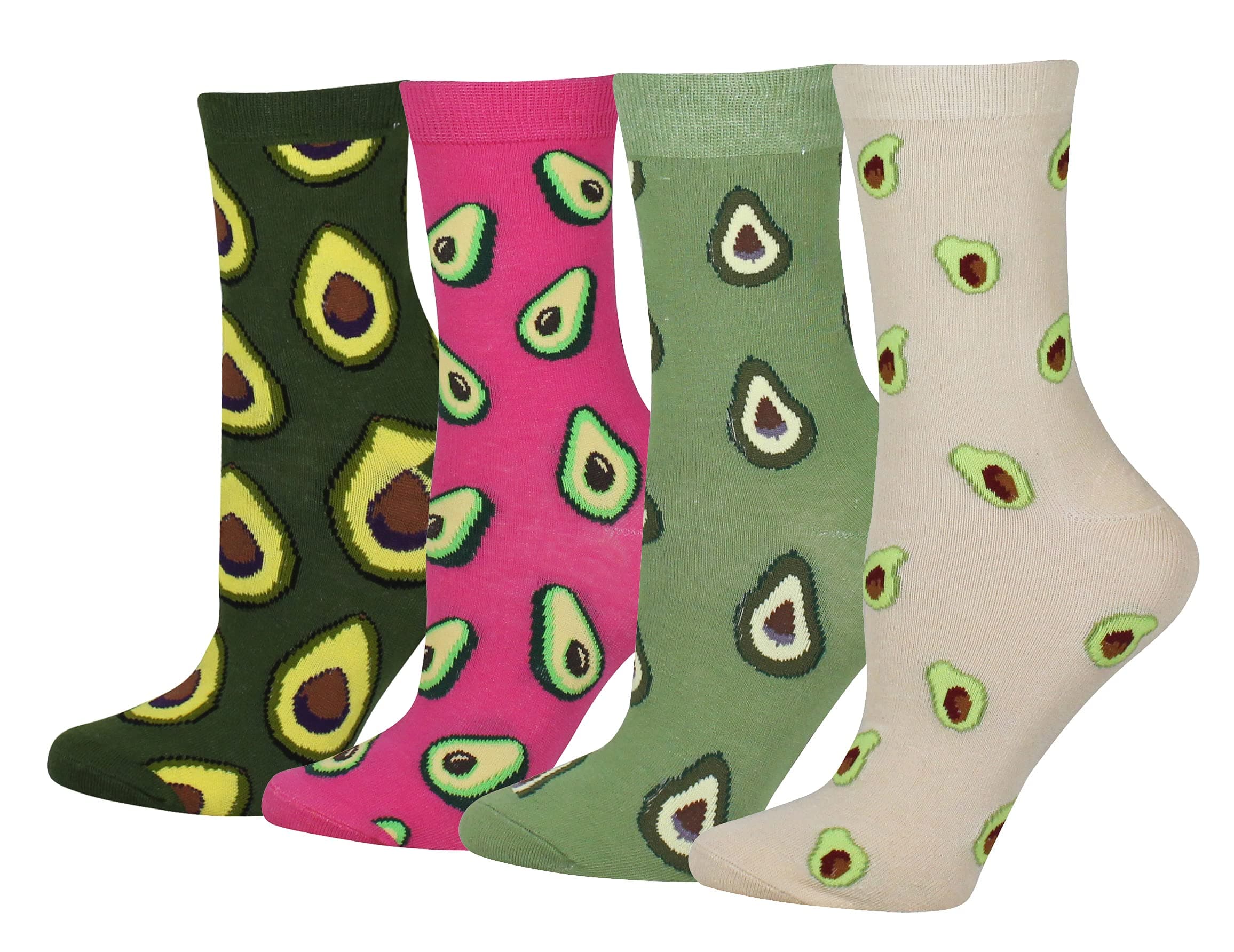 Wish Island Women's 4/5 Packs Cotton Crew Novelty Socks