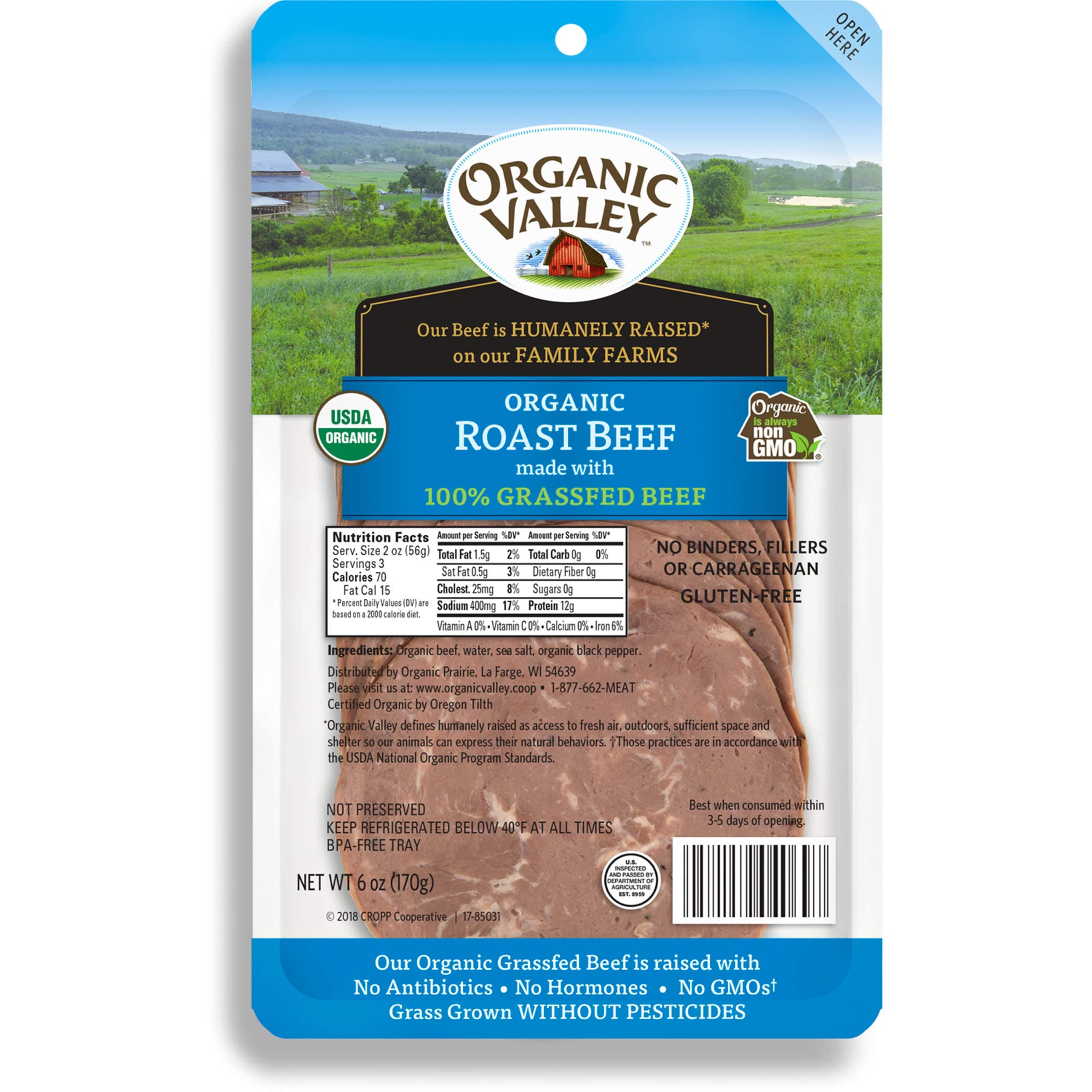 Organic Valley Grassfed Organic Roast Beef Slices