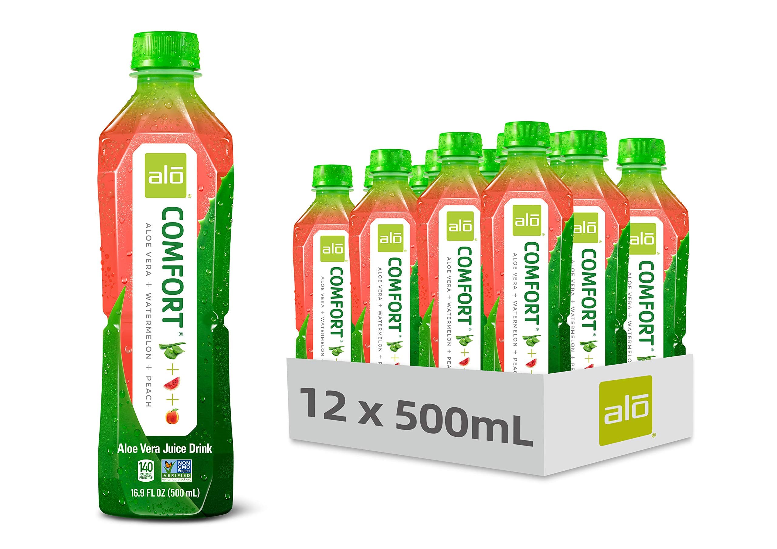 ALOAlo - Original Aloe Drink Comfort + Watermelon Peach 16.9 Fl. Oz. 131728